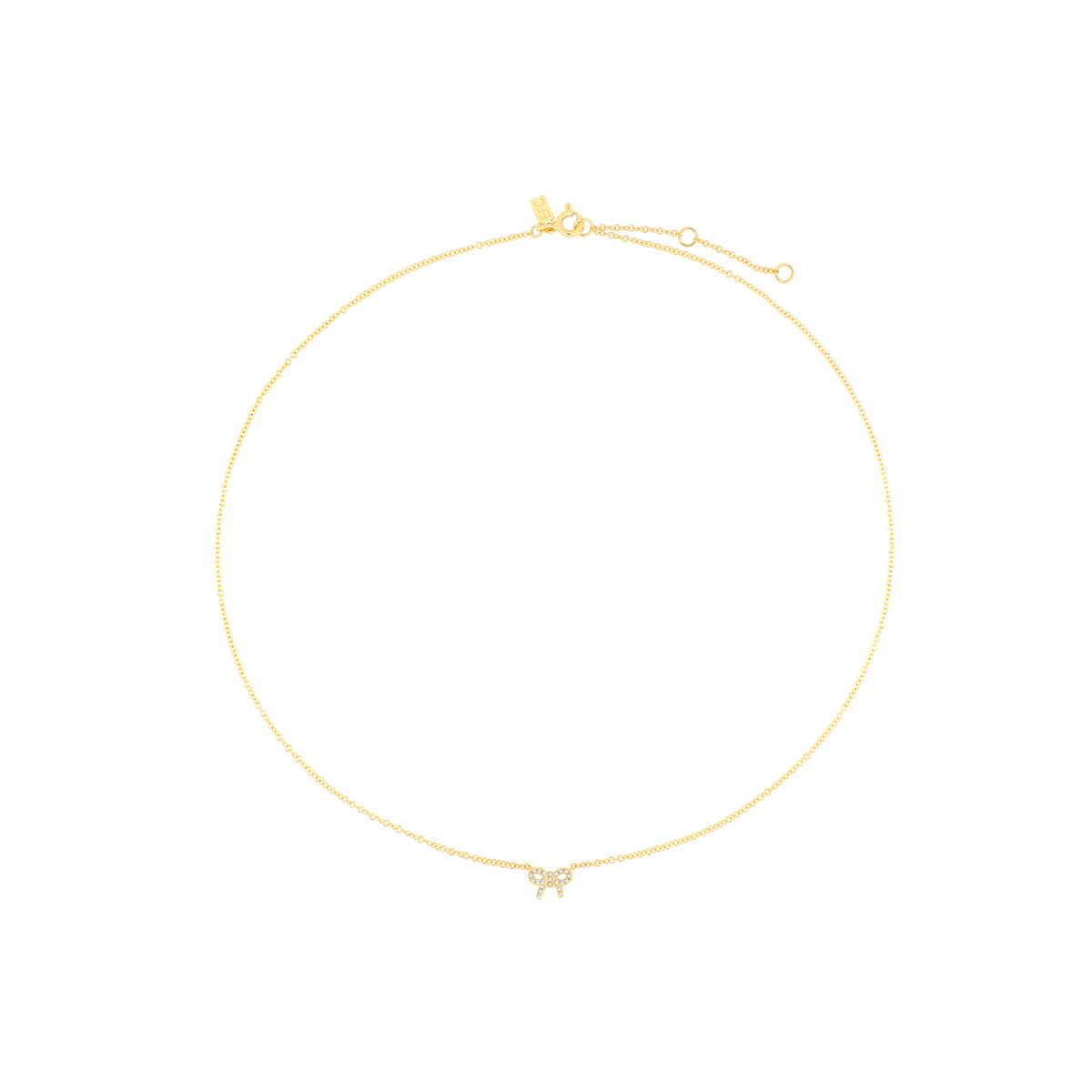 Diamond Mini Bow Necklace