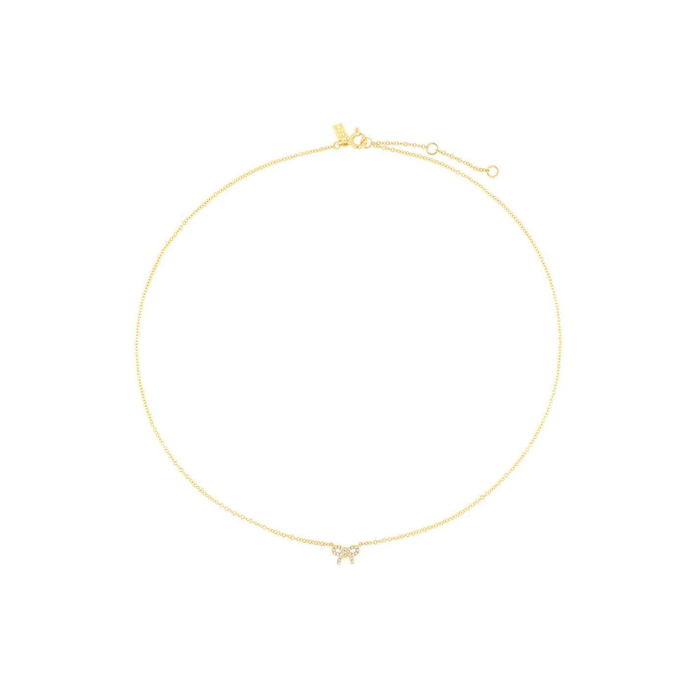 Diamond Mini Bow Necklace