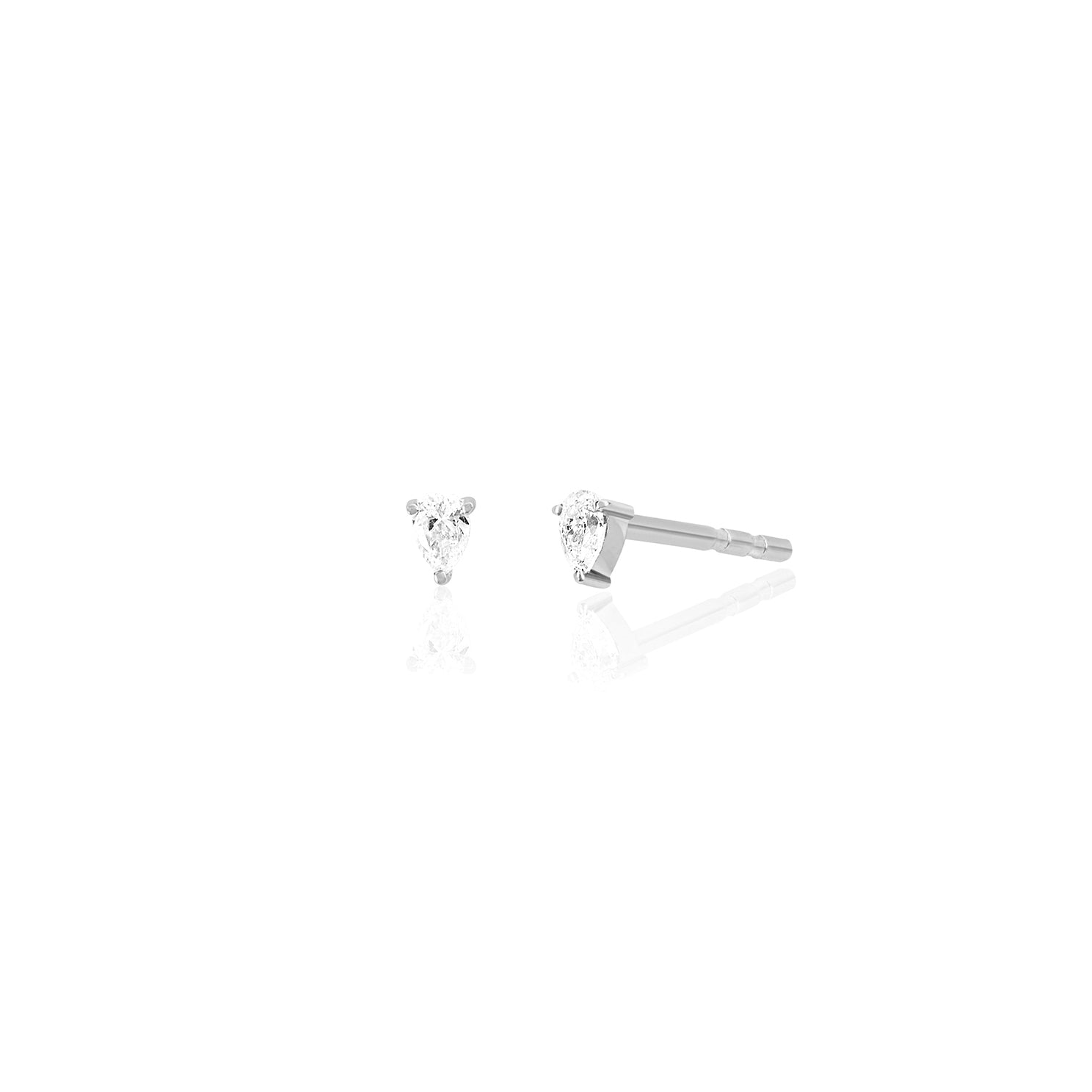 Diamond Mini Pear Stud Earring