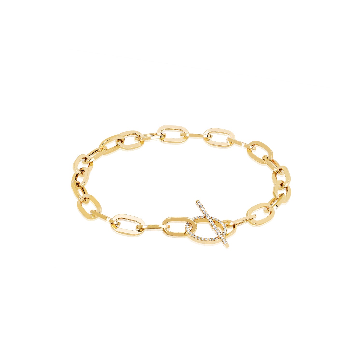 Jumbo Link Chain & Diamond Toggle Bracelet