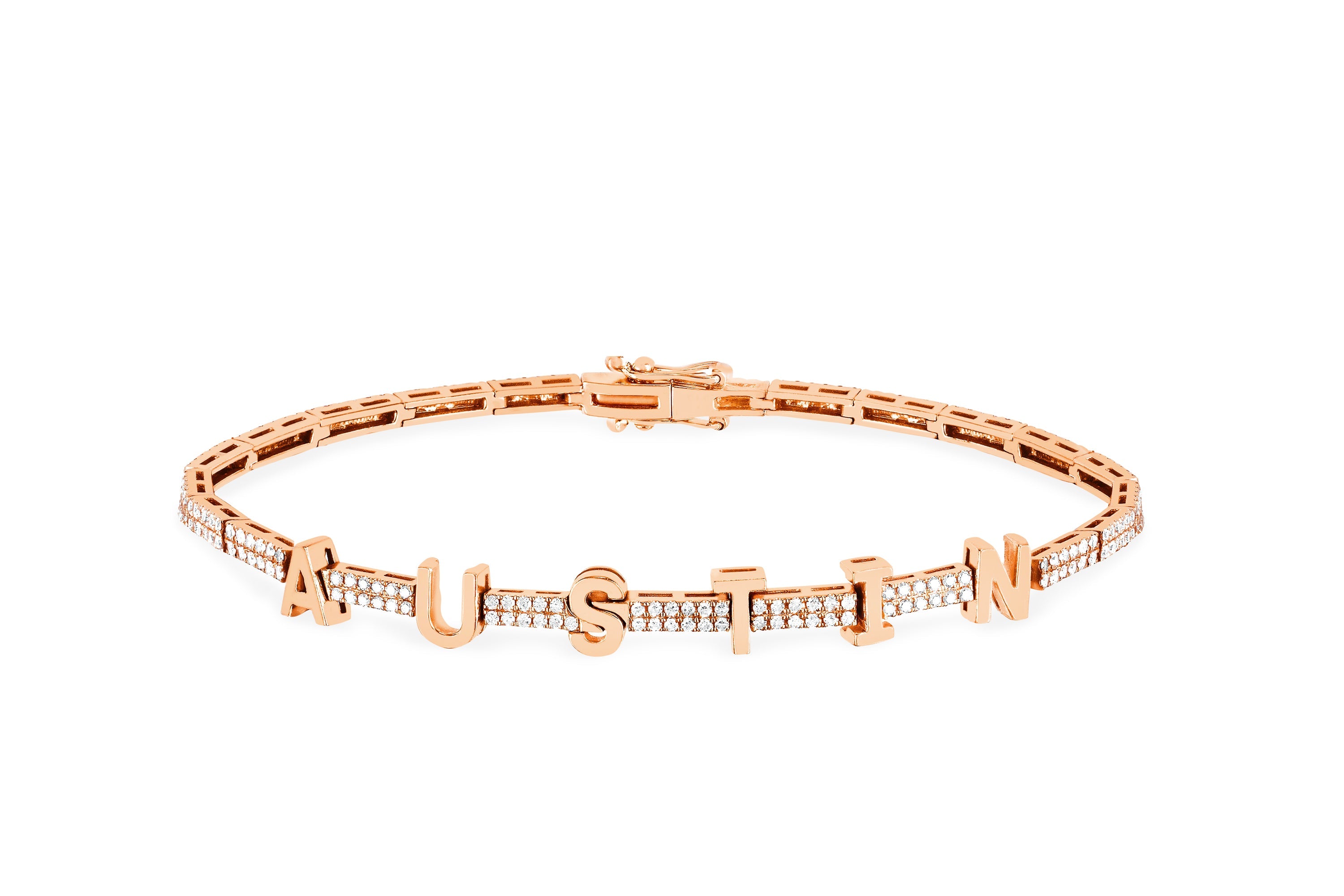 Diamond & Gold Name Eternity Bracelet