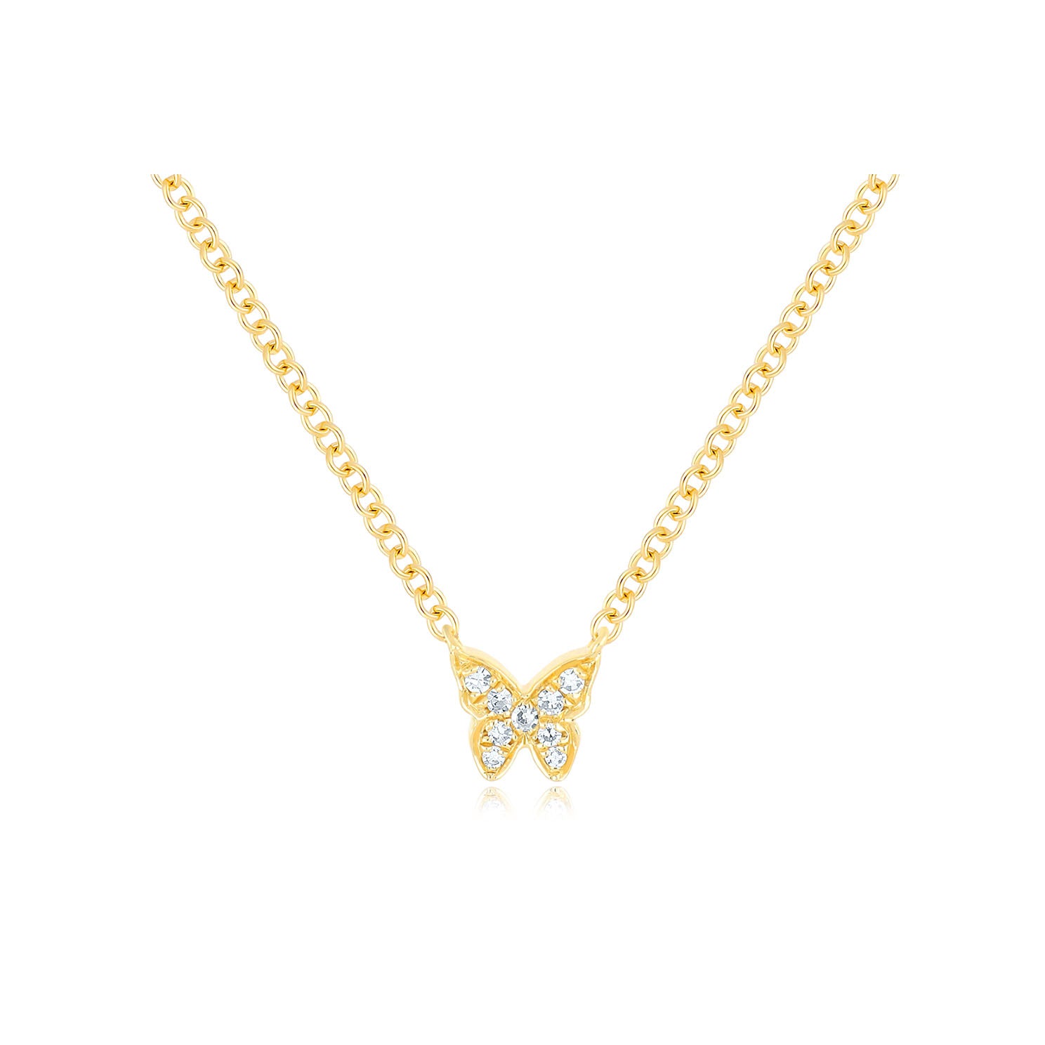 Diamond Baby Butterfly Necklace