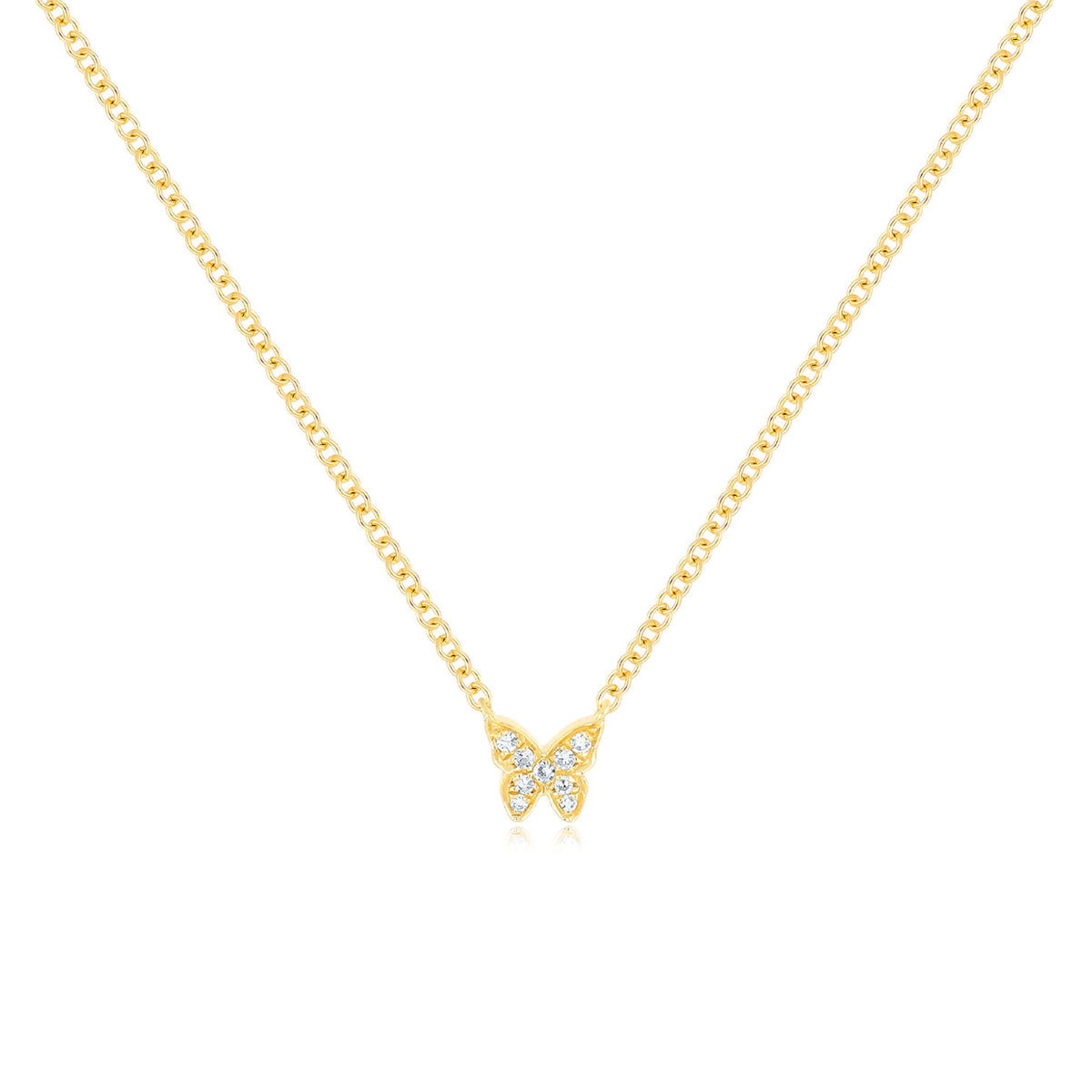 Diamond Baby Butterfly Necklace