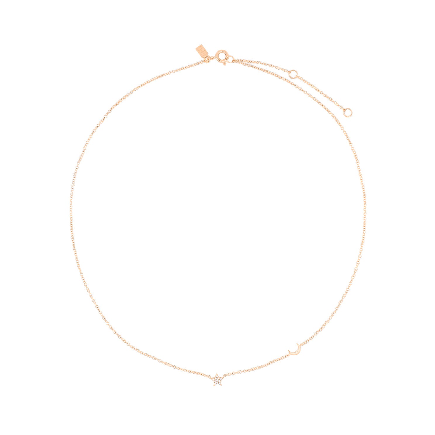 Diamond Baby Star & Gold Moon Necklace