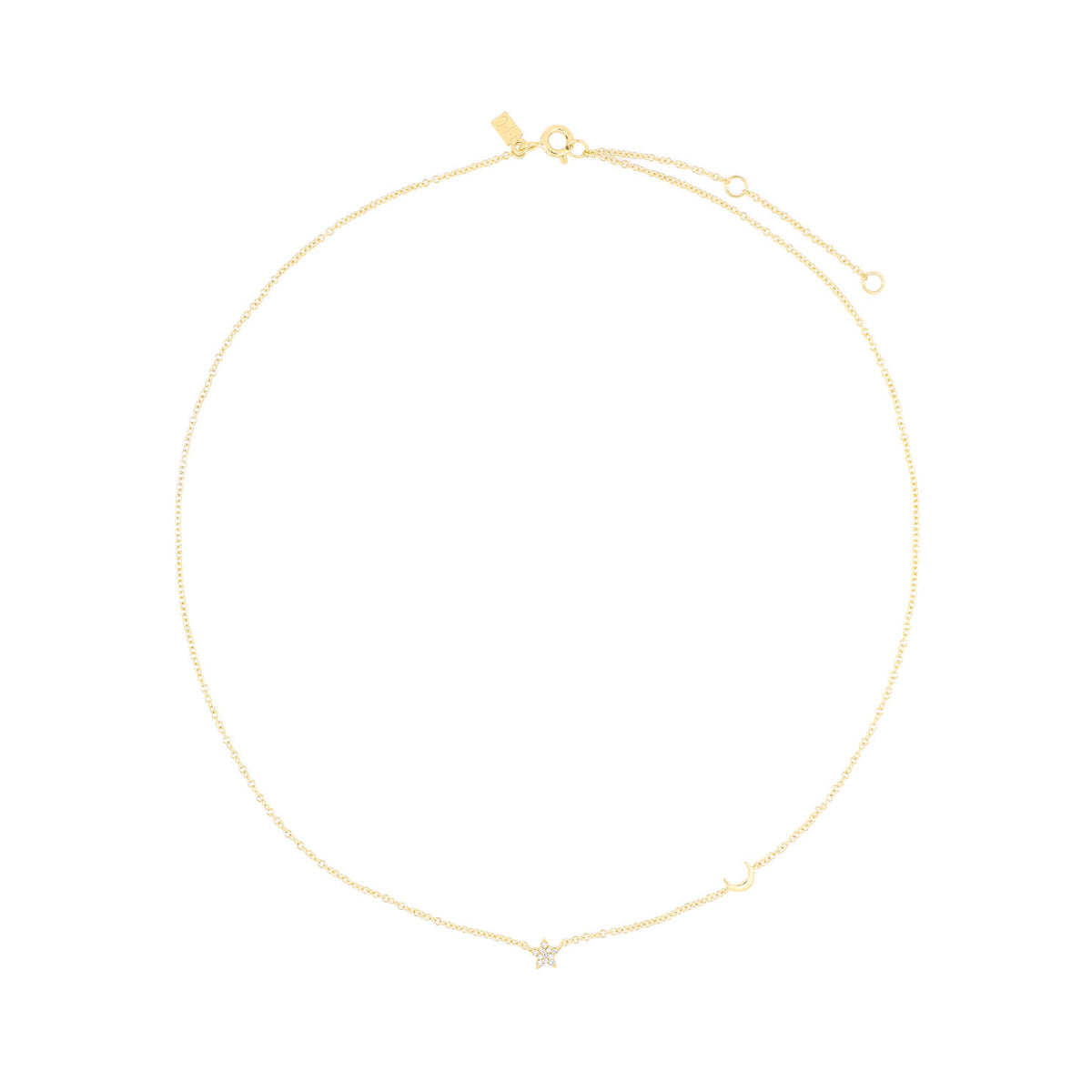 Diamond Baby Star & Gold Moon Necklace