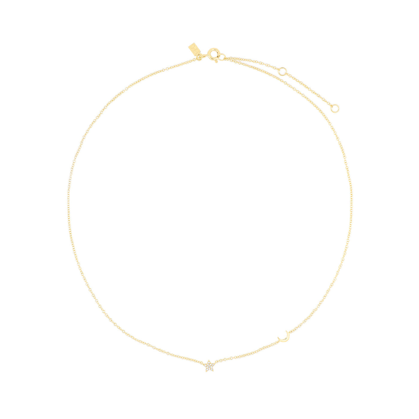 Diamond Baby Star & Gold Moon Necklace