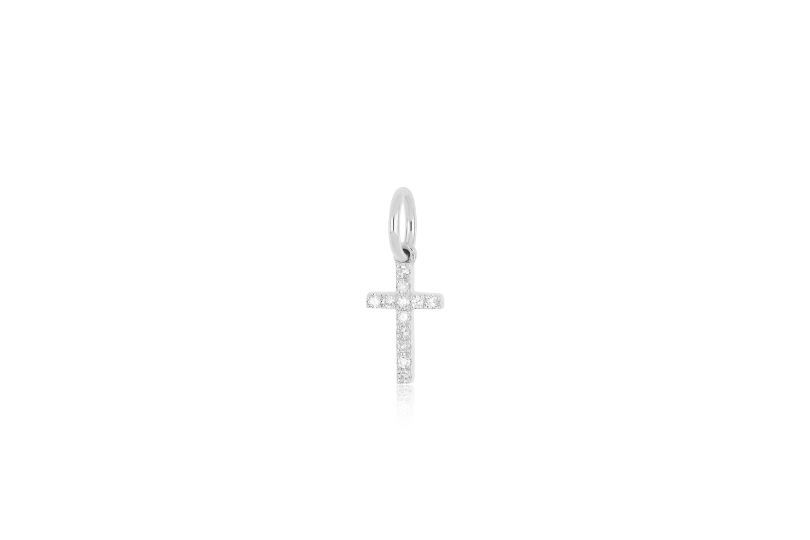 Diamond Cross Necklace Charm in white gold