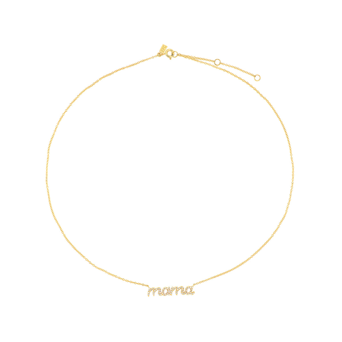 Diamond Script Mama Necklace