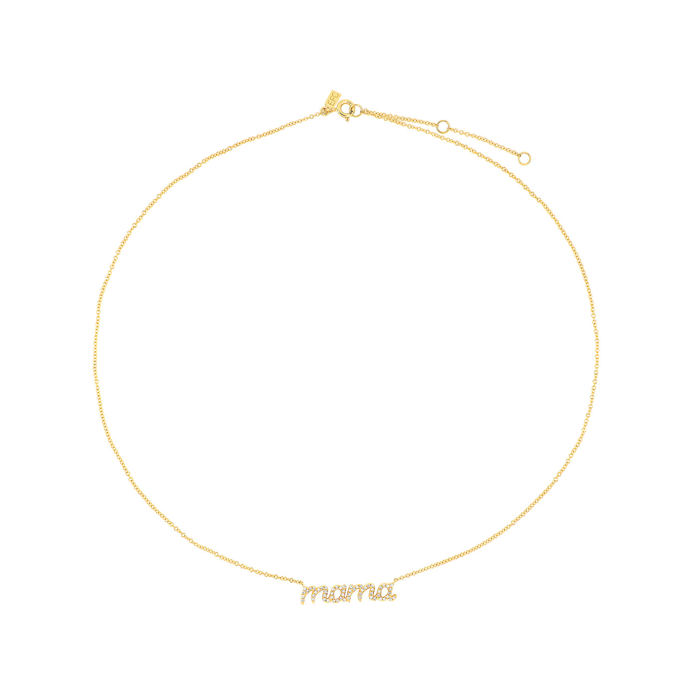 Diamond Script Mama Necklace