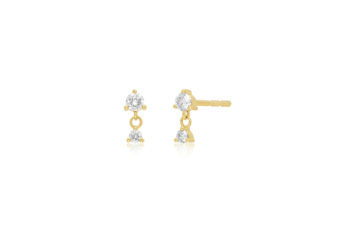Prong Set Diamond Dangle Stud Earring