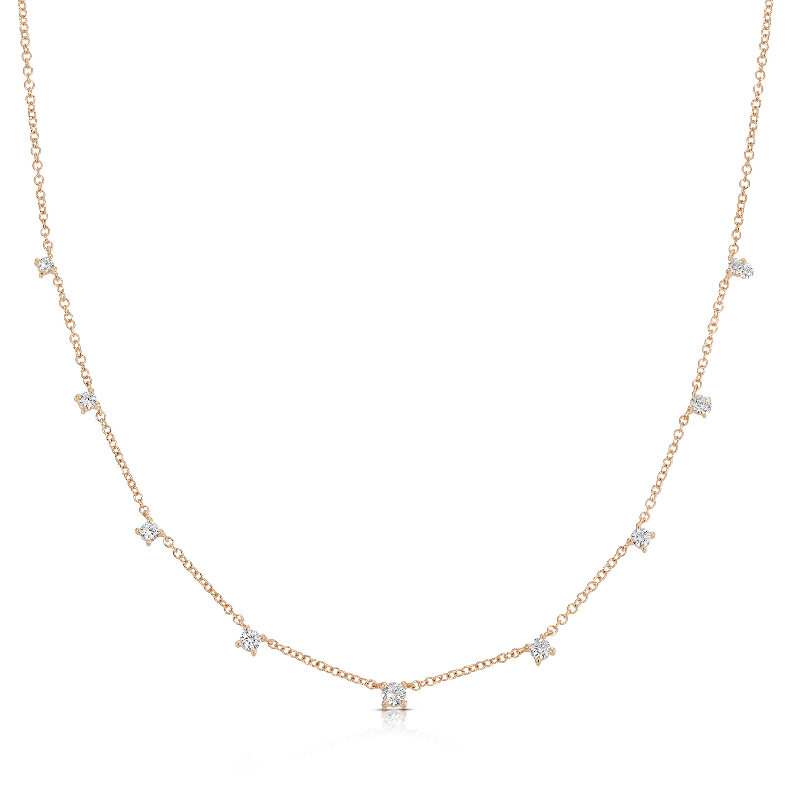 9 Prong Set Diamond Necklace