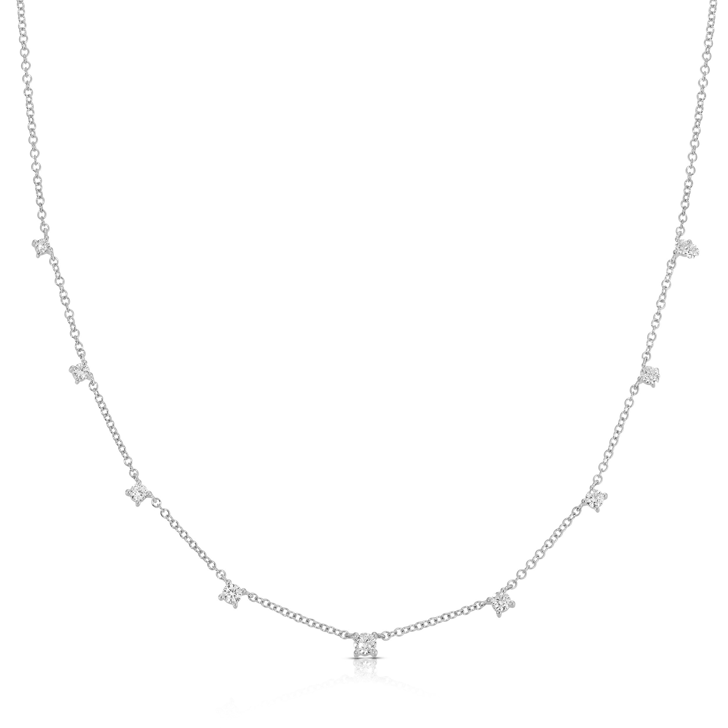 9 Prong Set Diamond Necklace