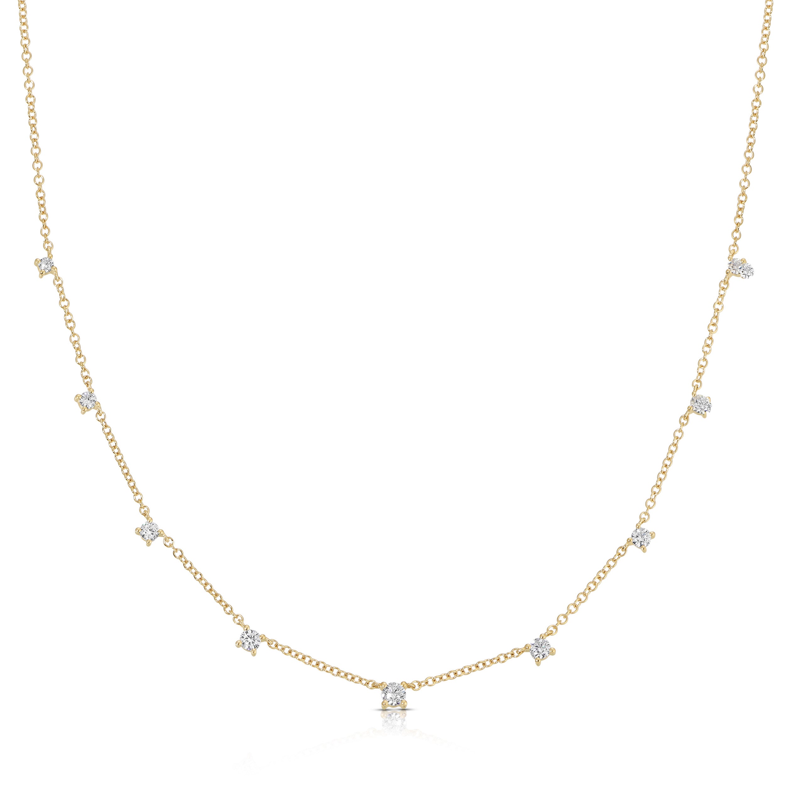9 Prong Set Diamond Necklace