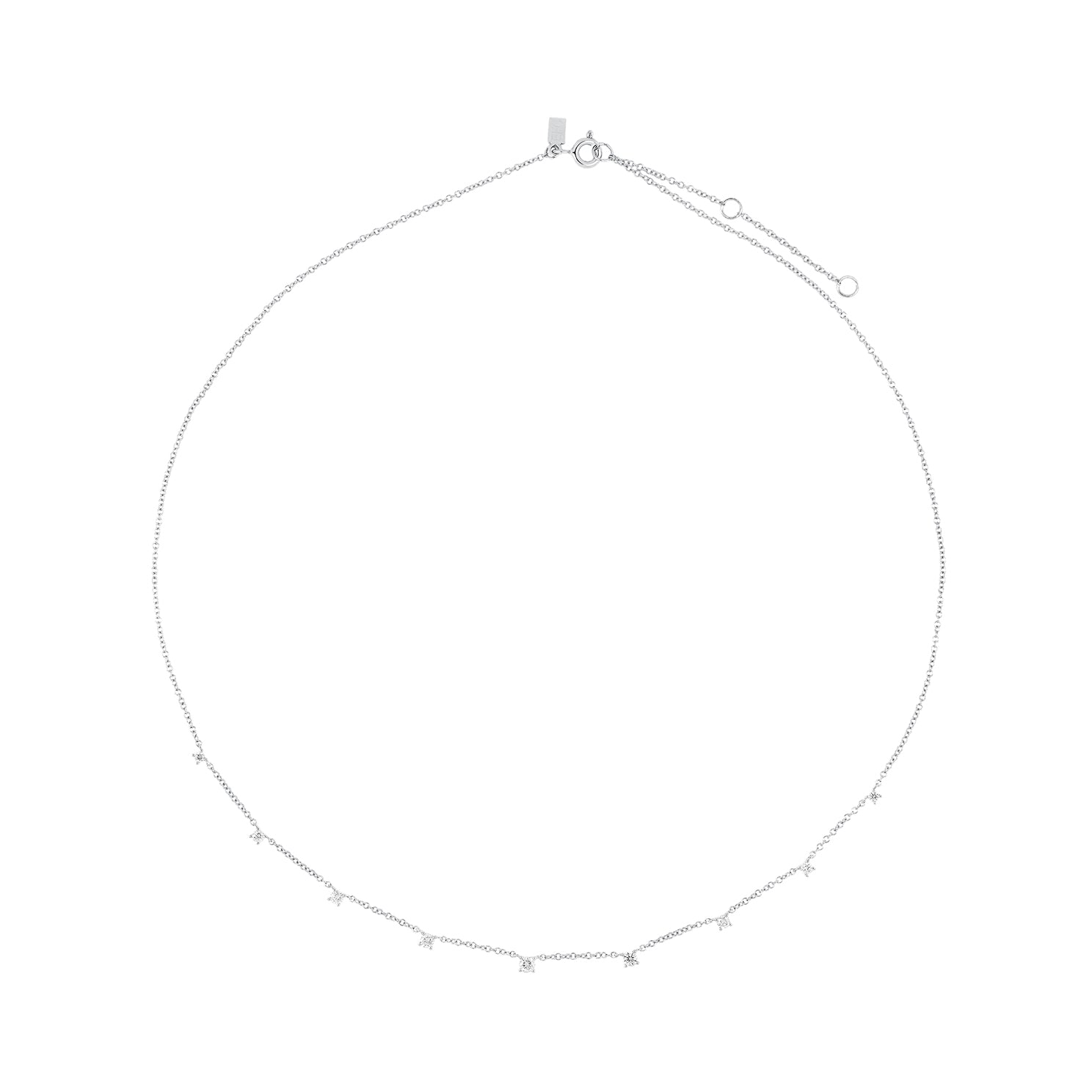 9 Prong Set Diamond Necklace