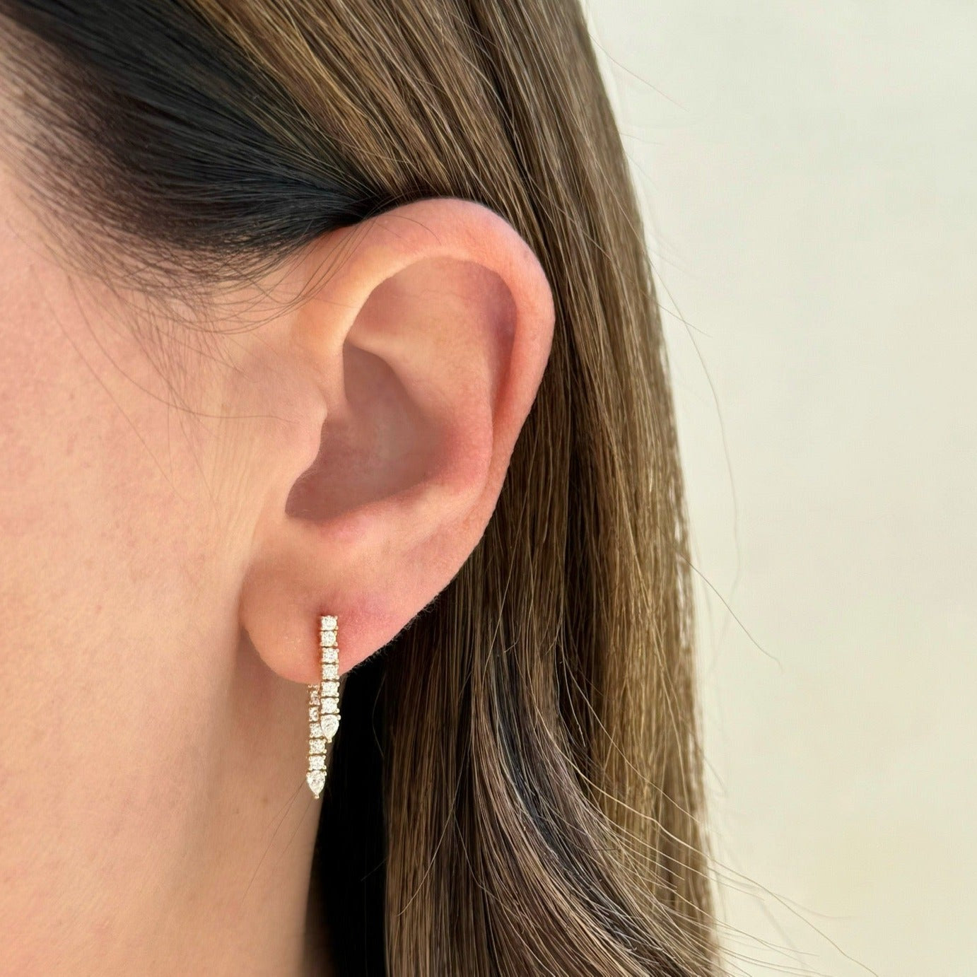 Diamond Teardrop Fringe Earring