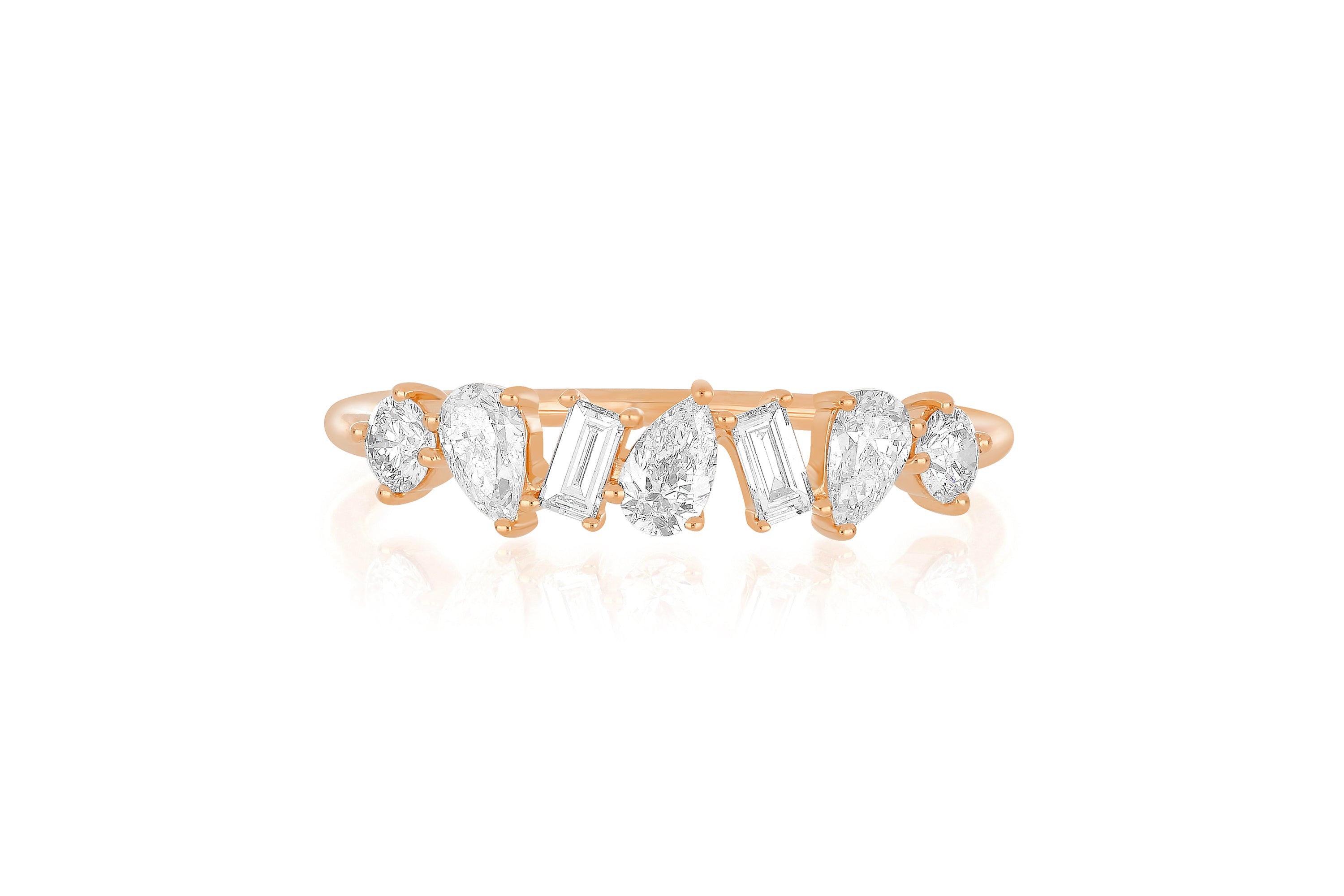 Jumbo Multi Faceted Diamond Ring in rose gold