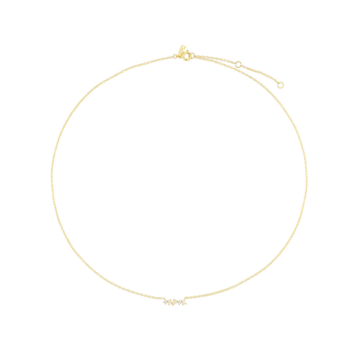 Diamond Multifaceted Mini Bar Necklace