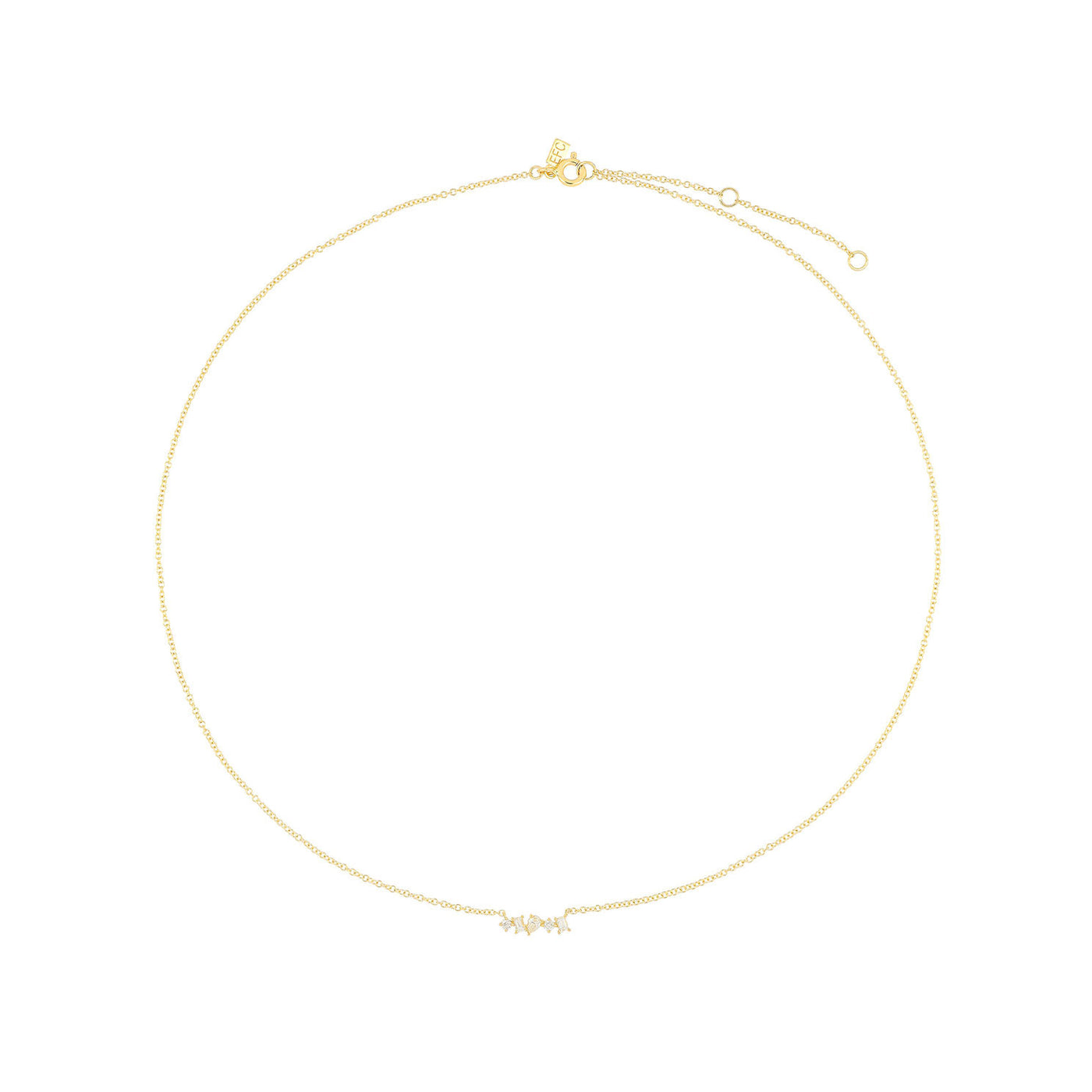 Diamond Multifaceted Mini Bar Necklace