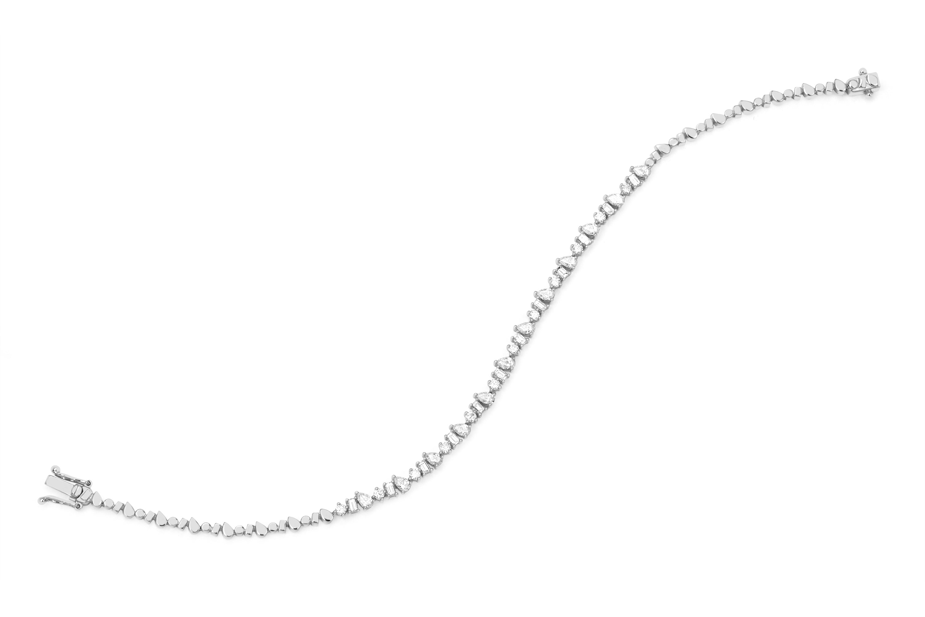 Diamond Multifaceted Eternity Bracelet in white gold