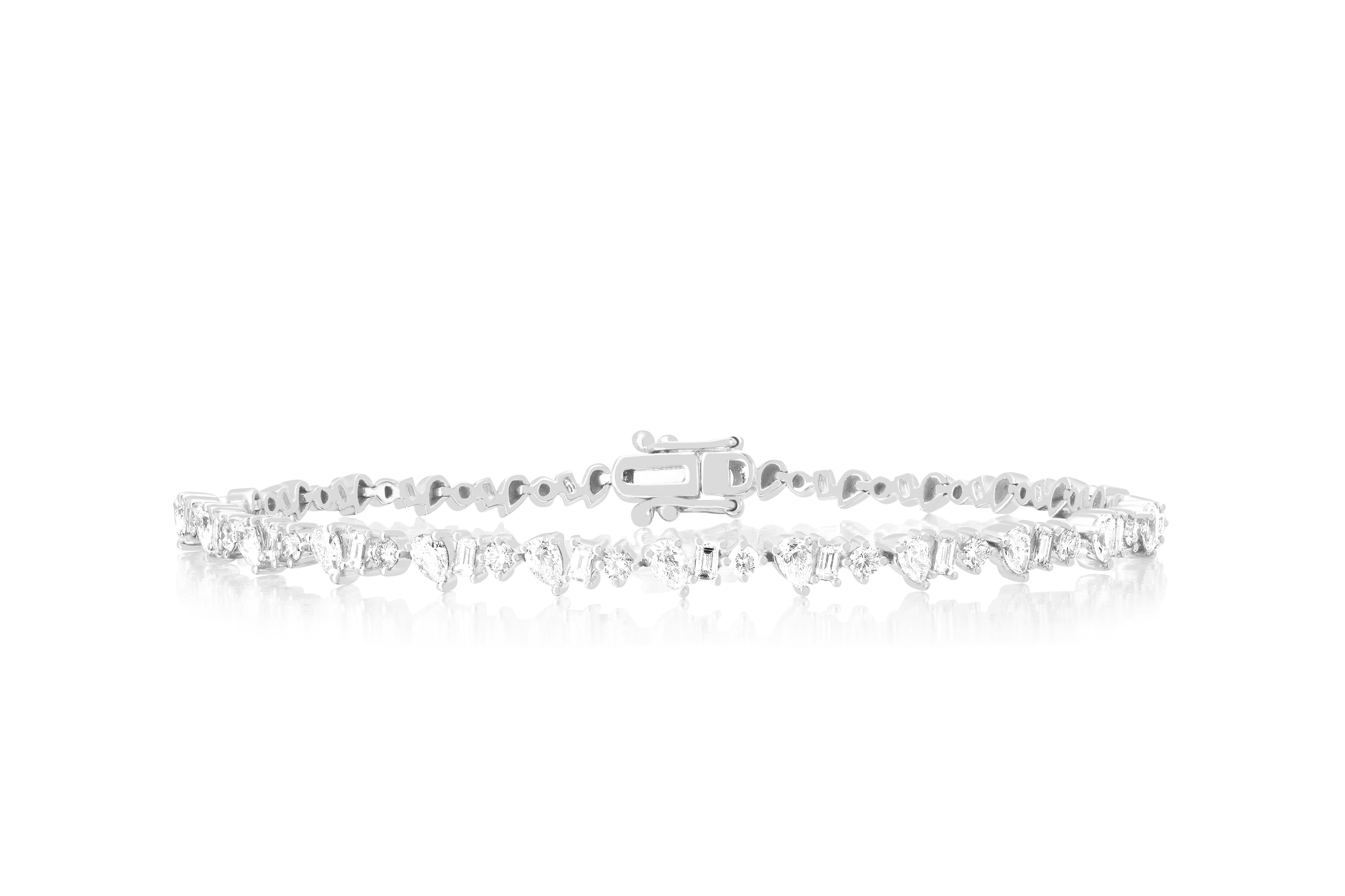 Diamond Multifaceted Eternity Bracelet in white gold