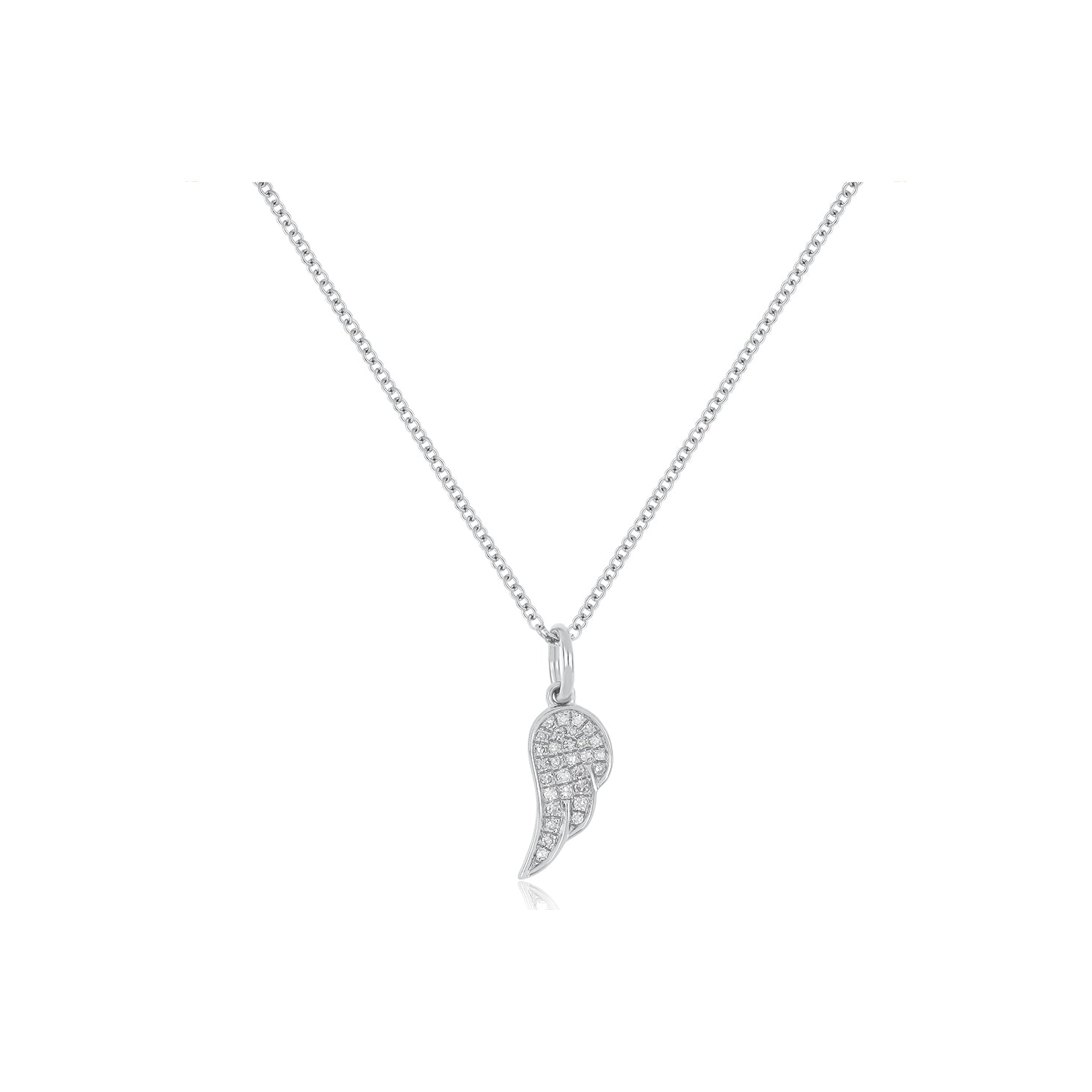 Diamond angel wing necklace white gold on sale