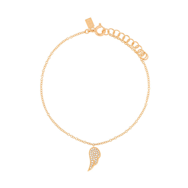 Diamond Angel Wing Bracelet in 14k Rose Gold