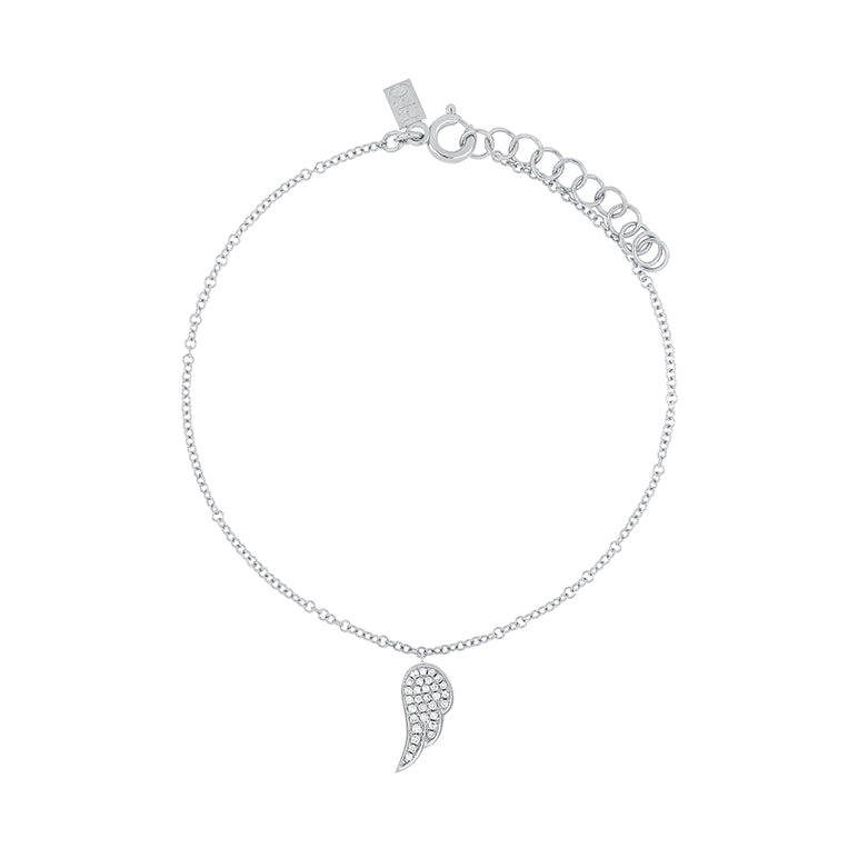 Diamond Angel Wing Bracelet in 14k White Gold