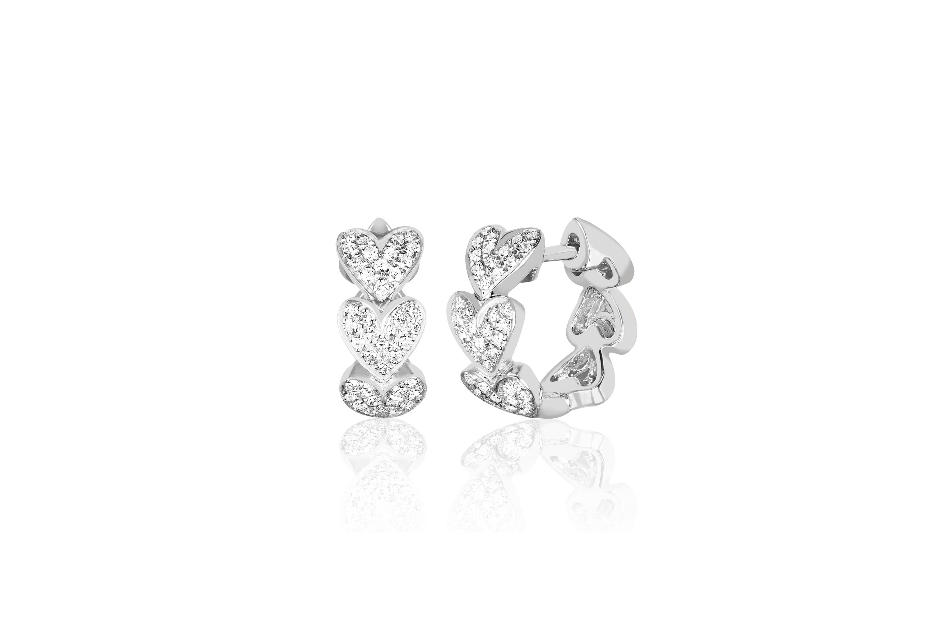 Diamond Heart Huggie Earring
