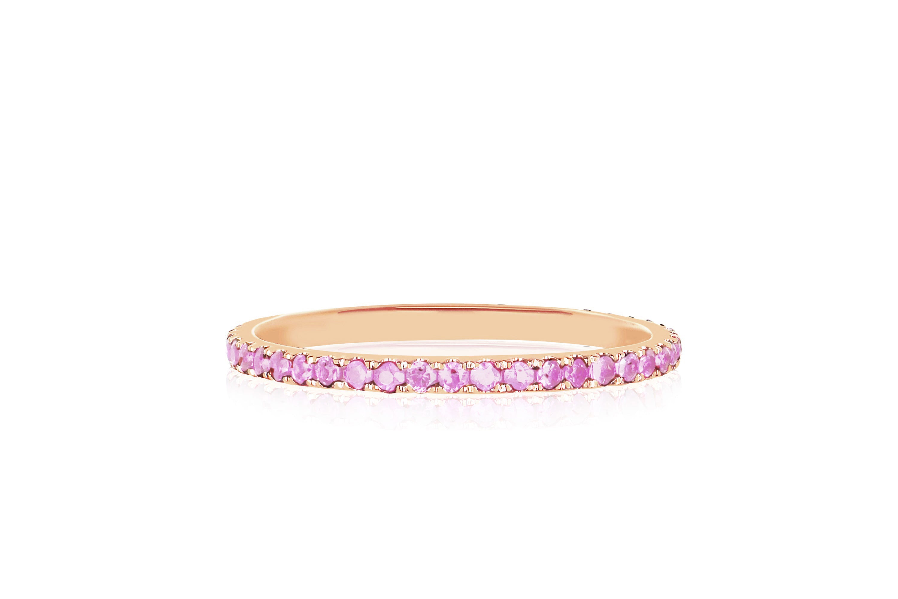 Pink Sapphire Eternity Stack Ring | 14K Yellow Gold | EF Collection 14K Rose Gold / 7