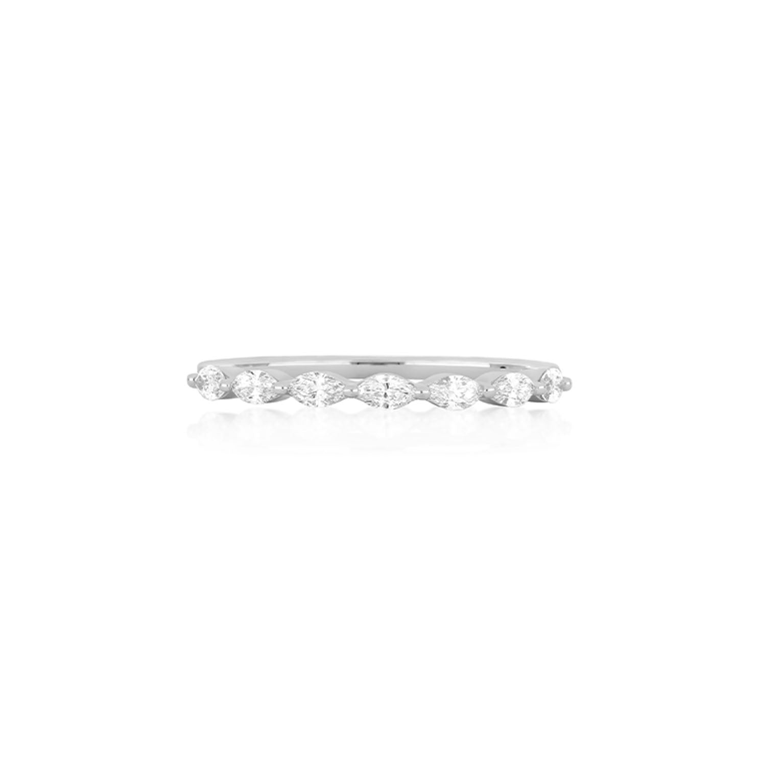 Half Marquise Diamond Ring in white gold
