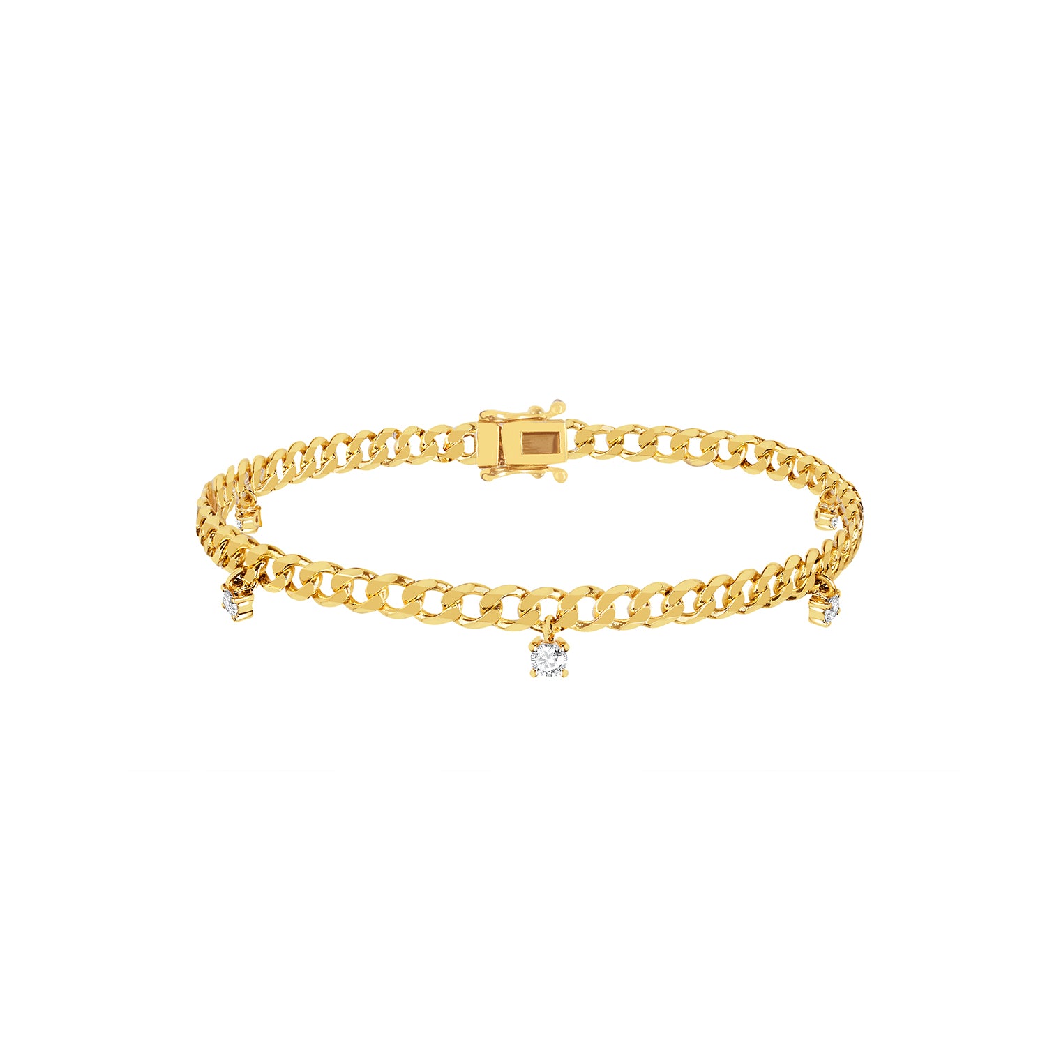 5 Diamond Curb Chain Bracelet