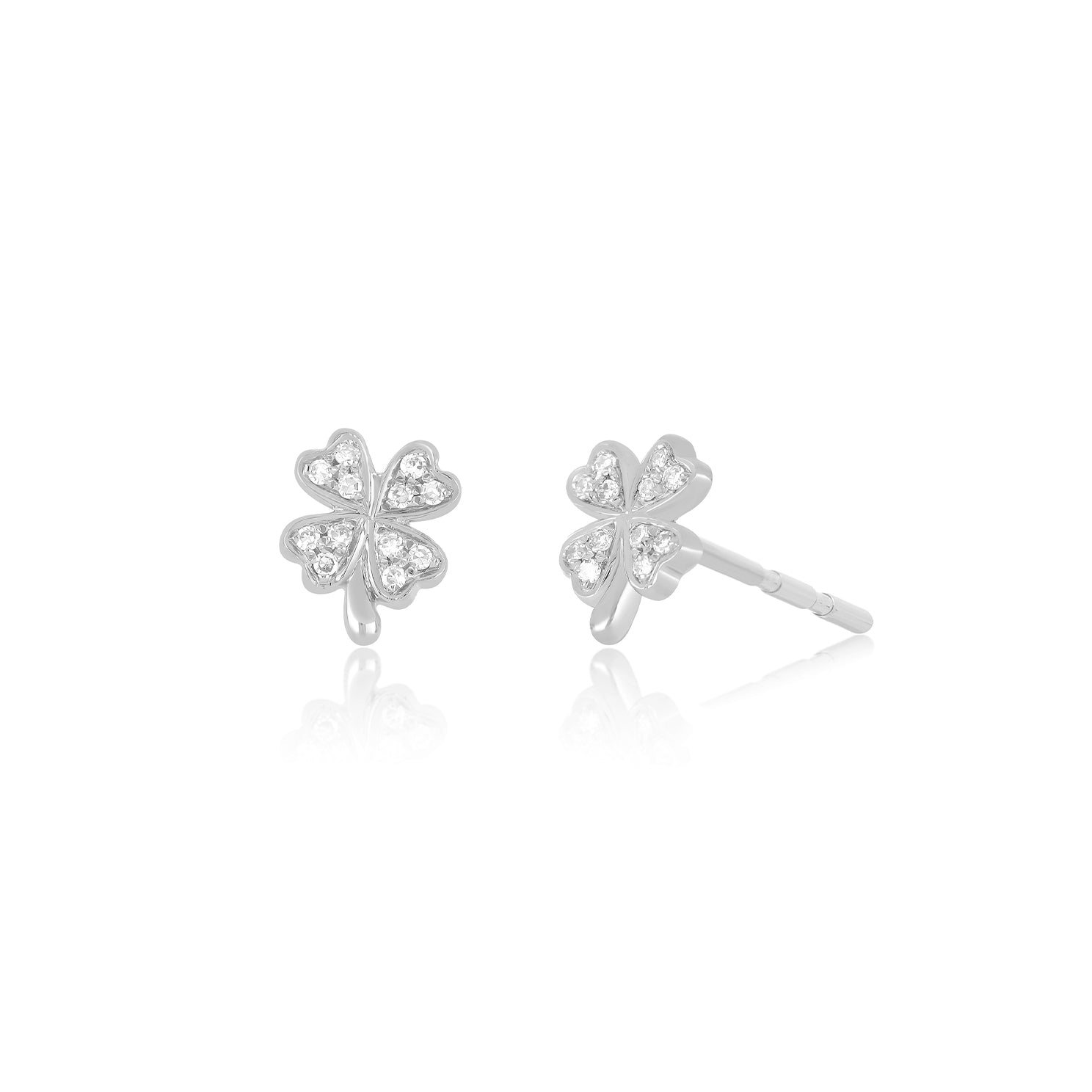 Diamond Mini Clover Stud Earring