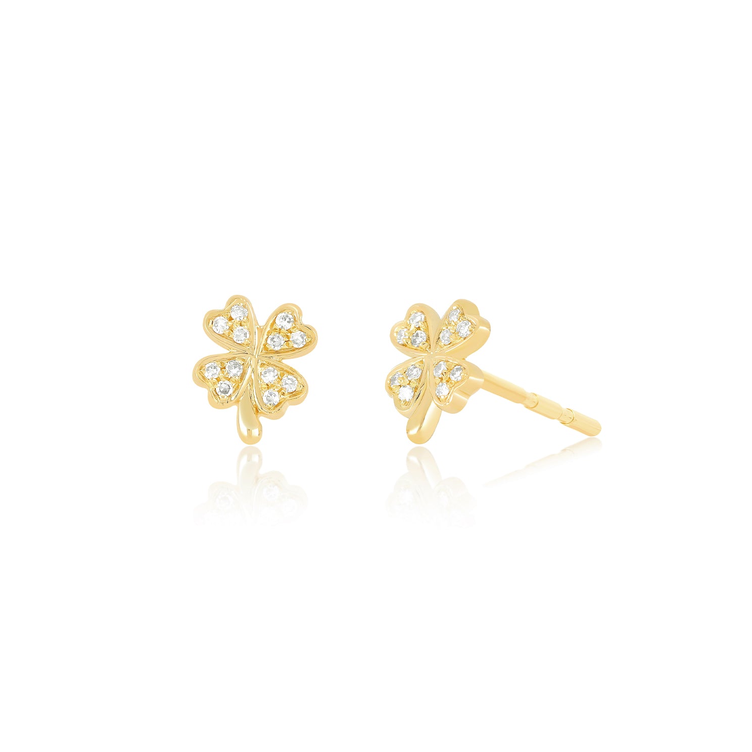 Diamond Mini Clover Stud Earring