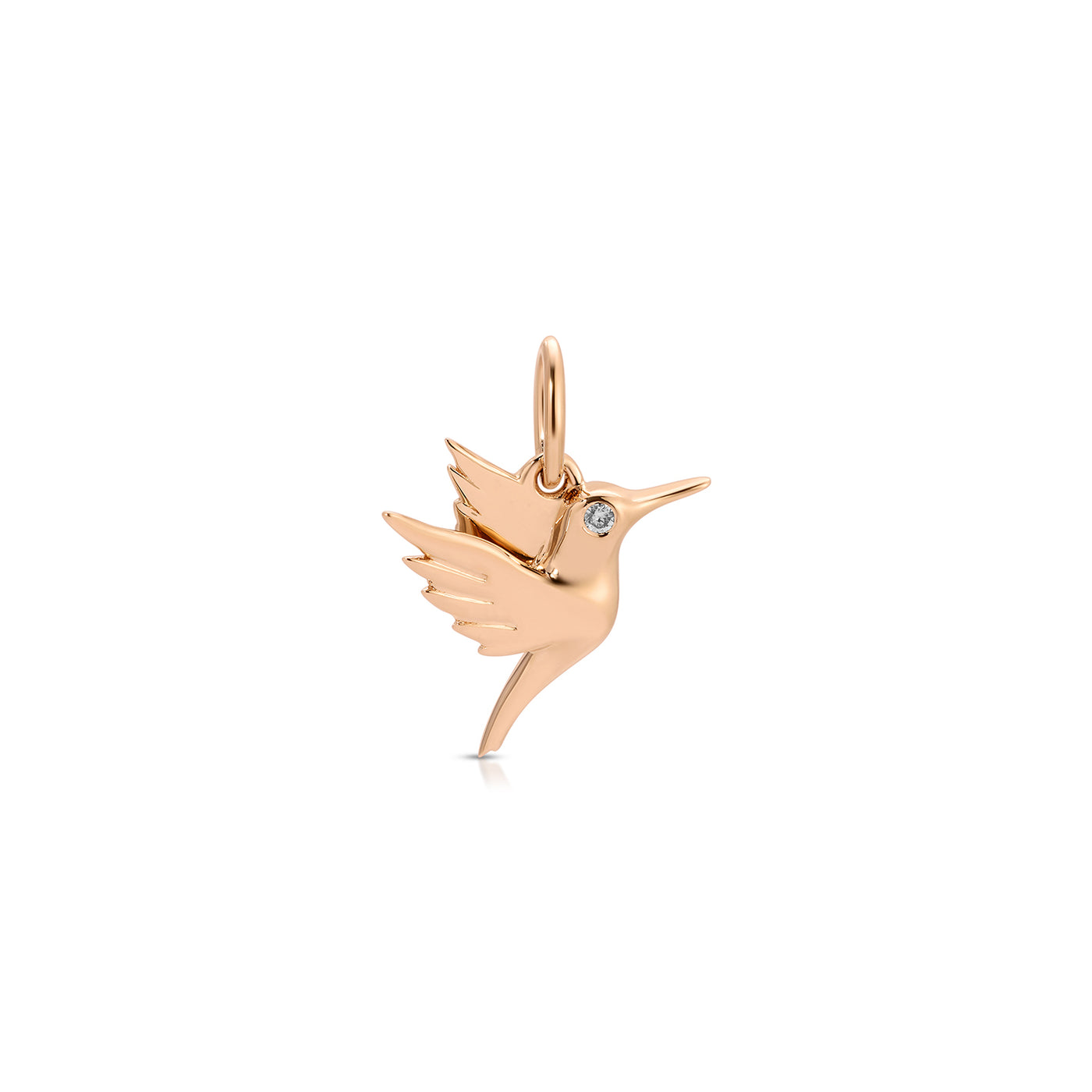 Gold Hummingbird Charm with Diamond Eye