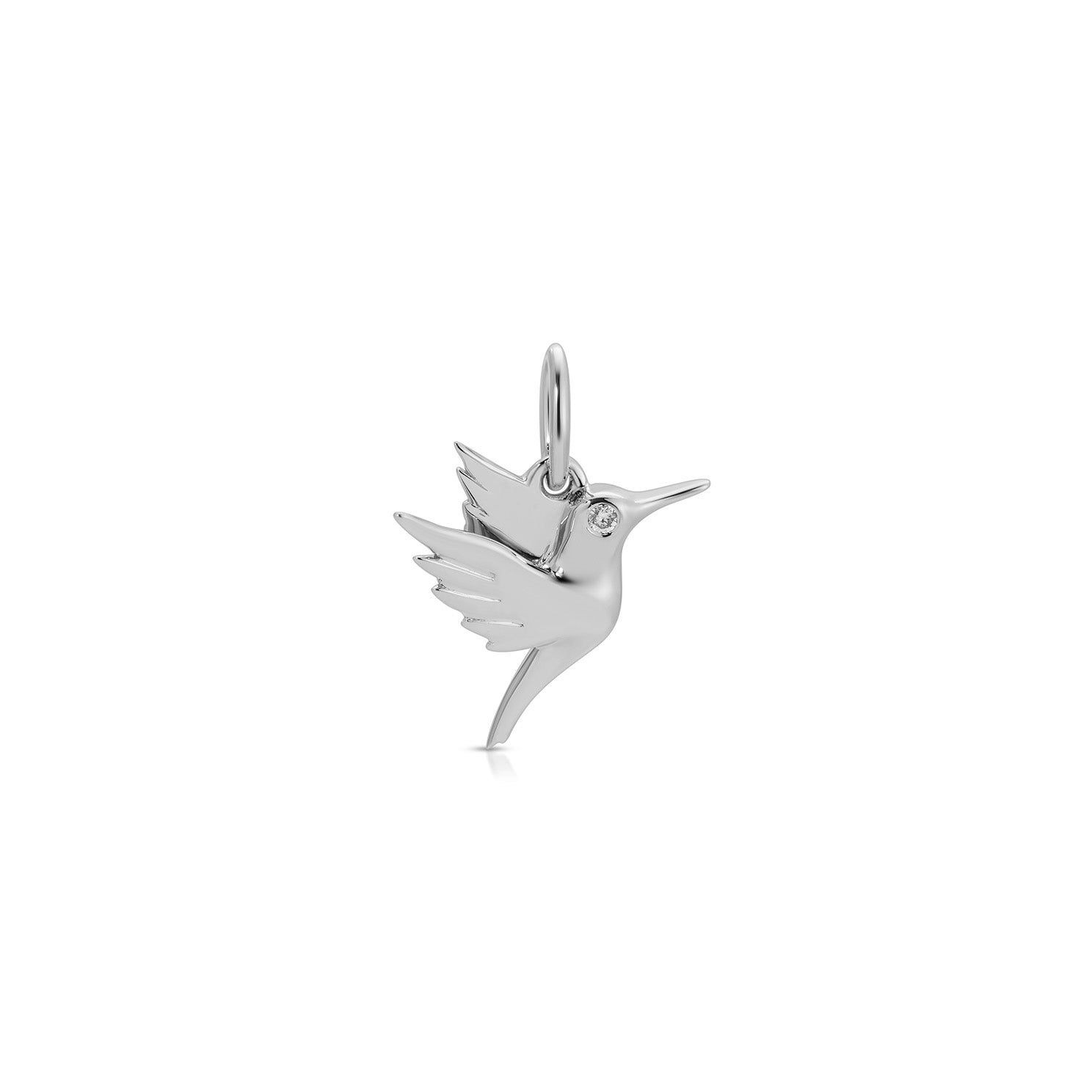 Gold Hummingbird Charm with Diamond Eye