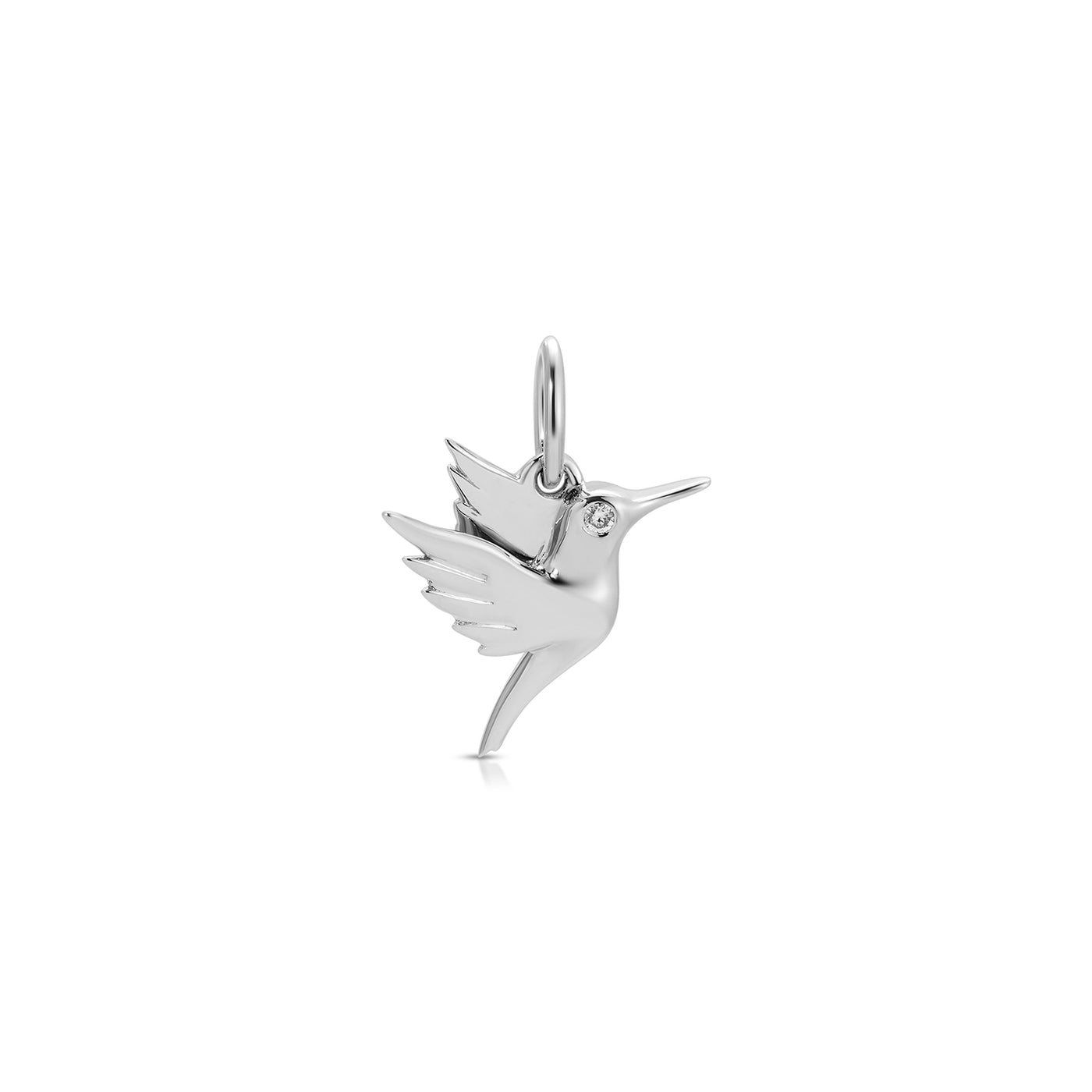 Gold Hummingbird Charm with Diamond Eye