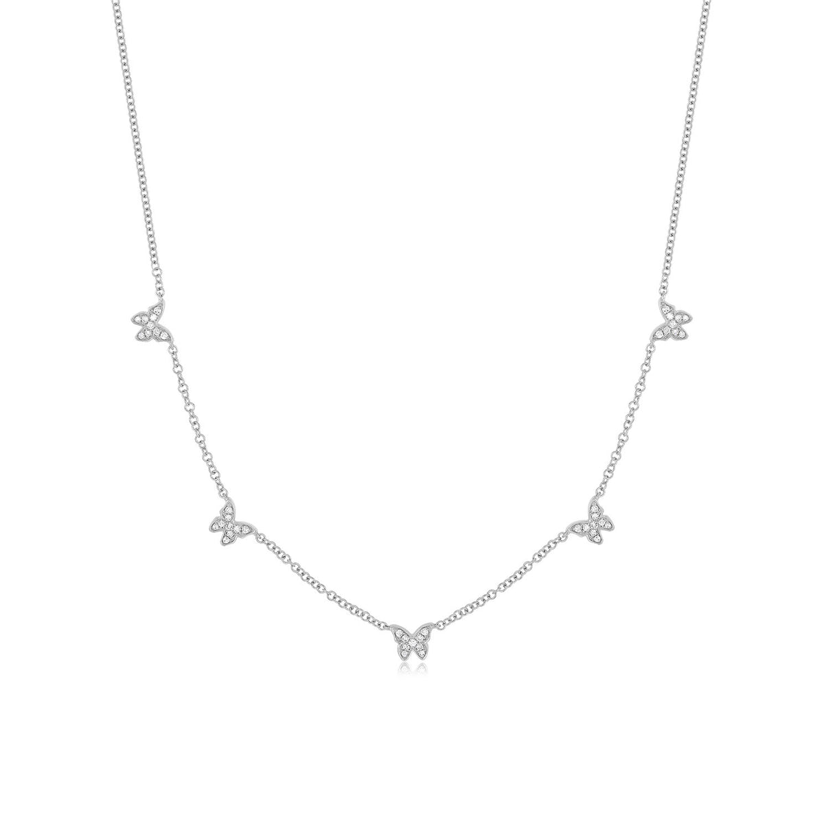 5 Diamond Baby Butterfly Necklace