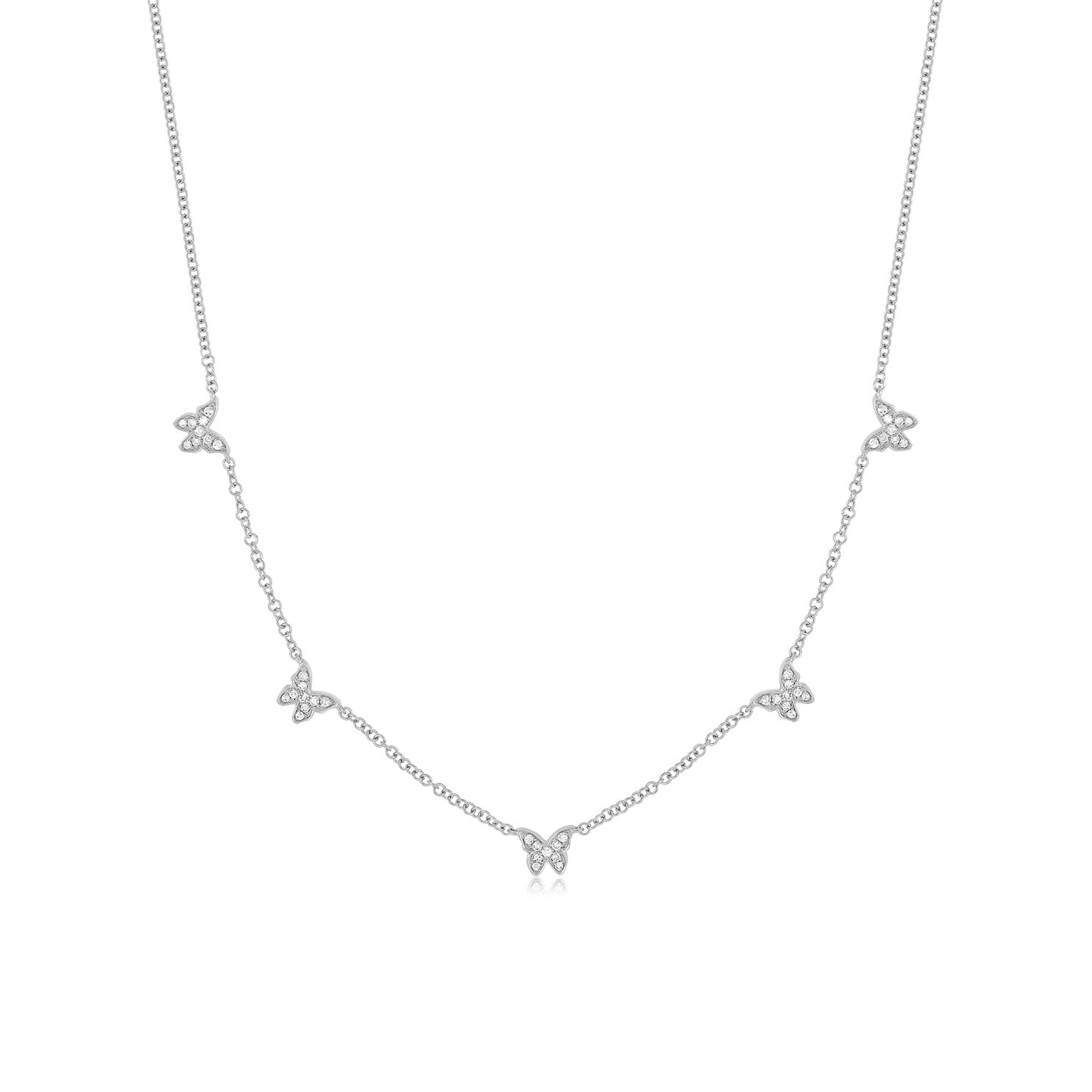 5 Diamond Baby Butterfly Necklace