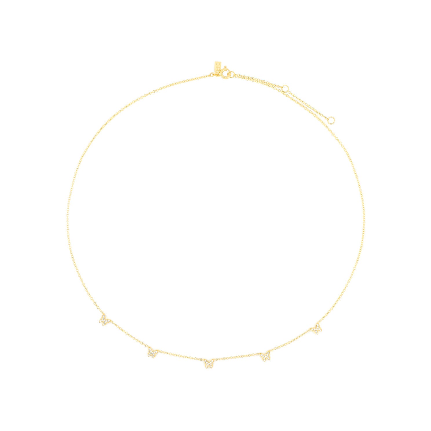 5 Diamond Baby Butterfly Necklace