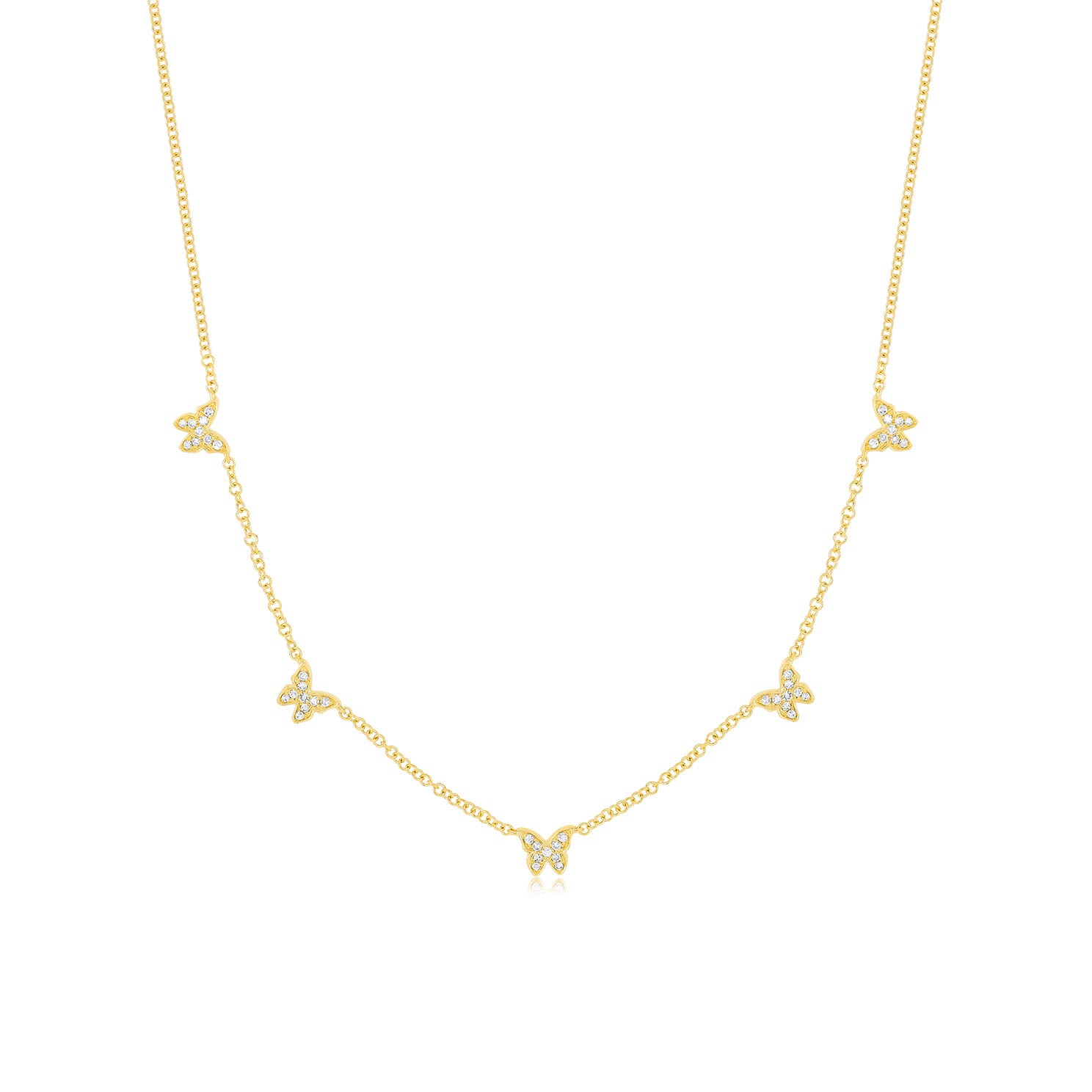 5 Diamond Baby Butterfly Necklace