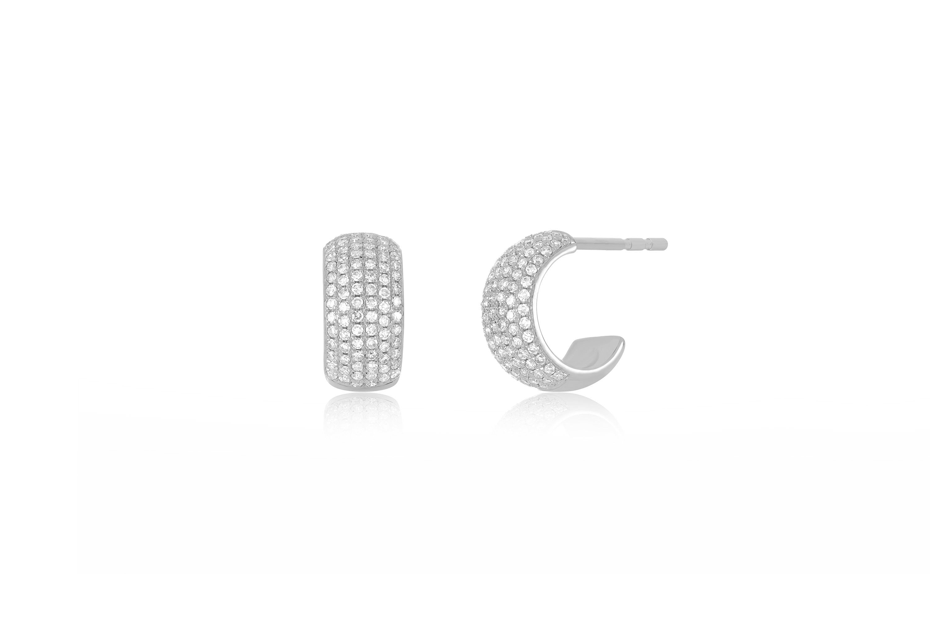 Pavé Diamond Bubble Huggie Earring in white gold