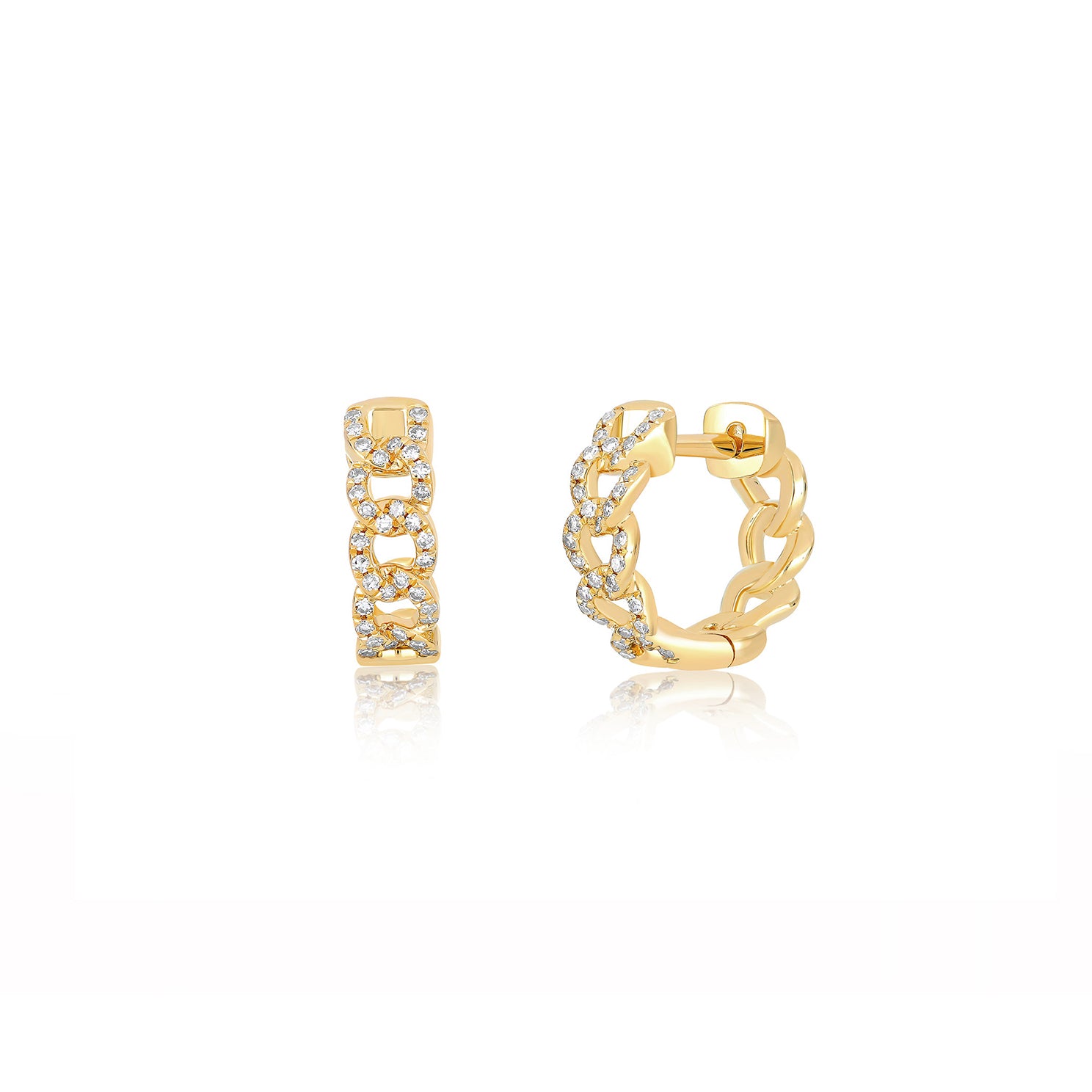 Diamond Curb Chain Huggie Earring