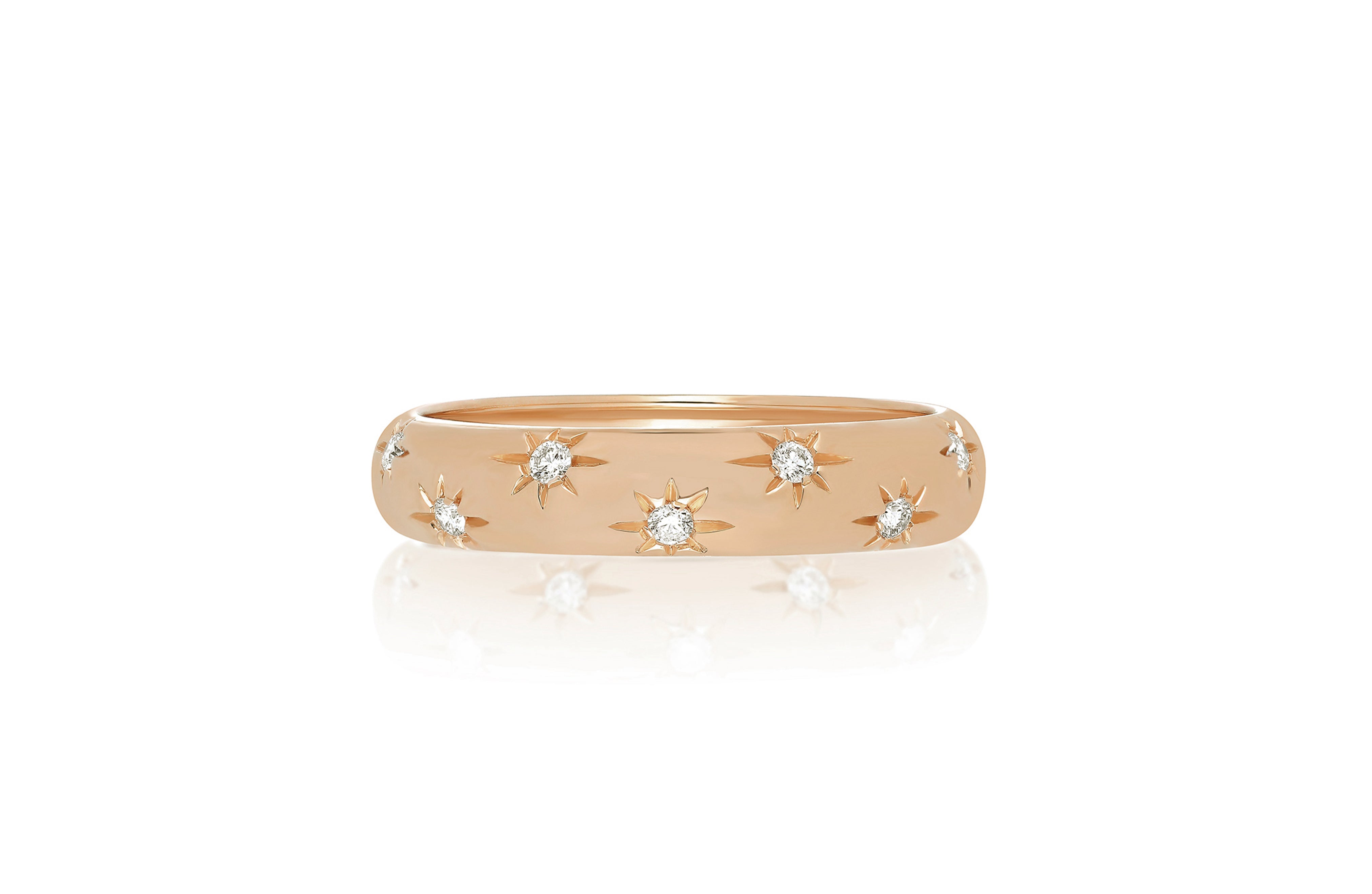 Diamond Starburst Bubble Ring in rose gold
