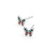 Mini Rainbow Butterfly Stud Earring in white gold