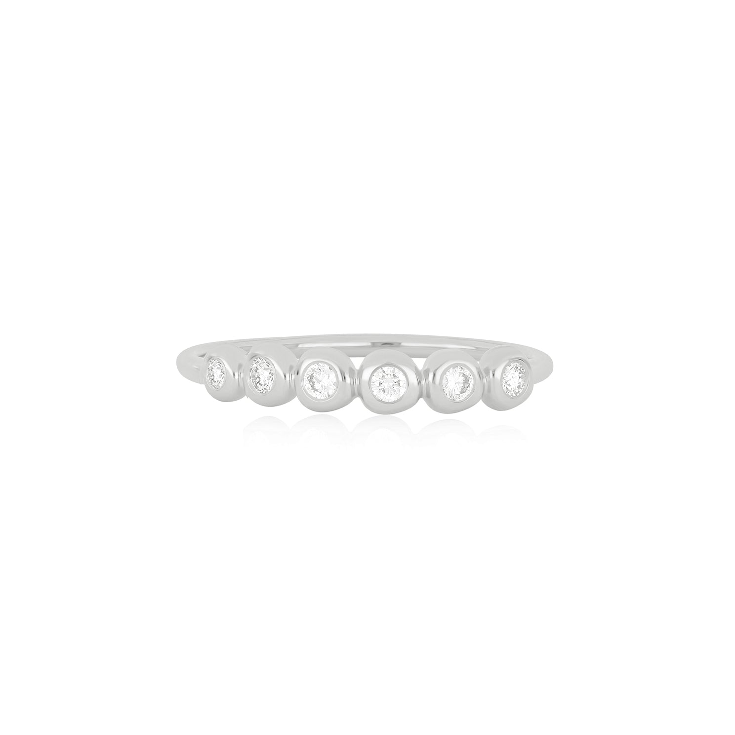 Diamond Pillow Stack Ring in white gold