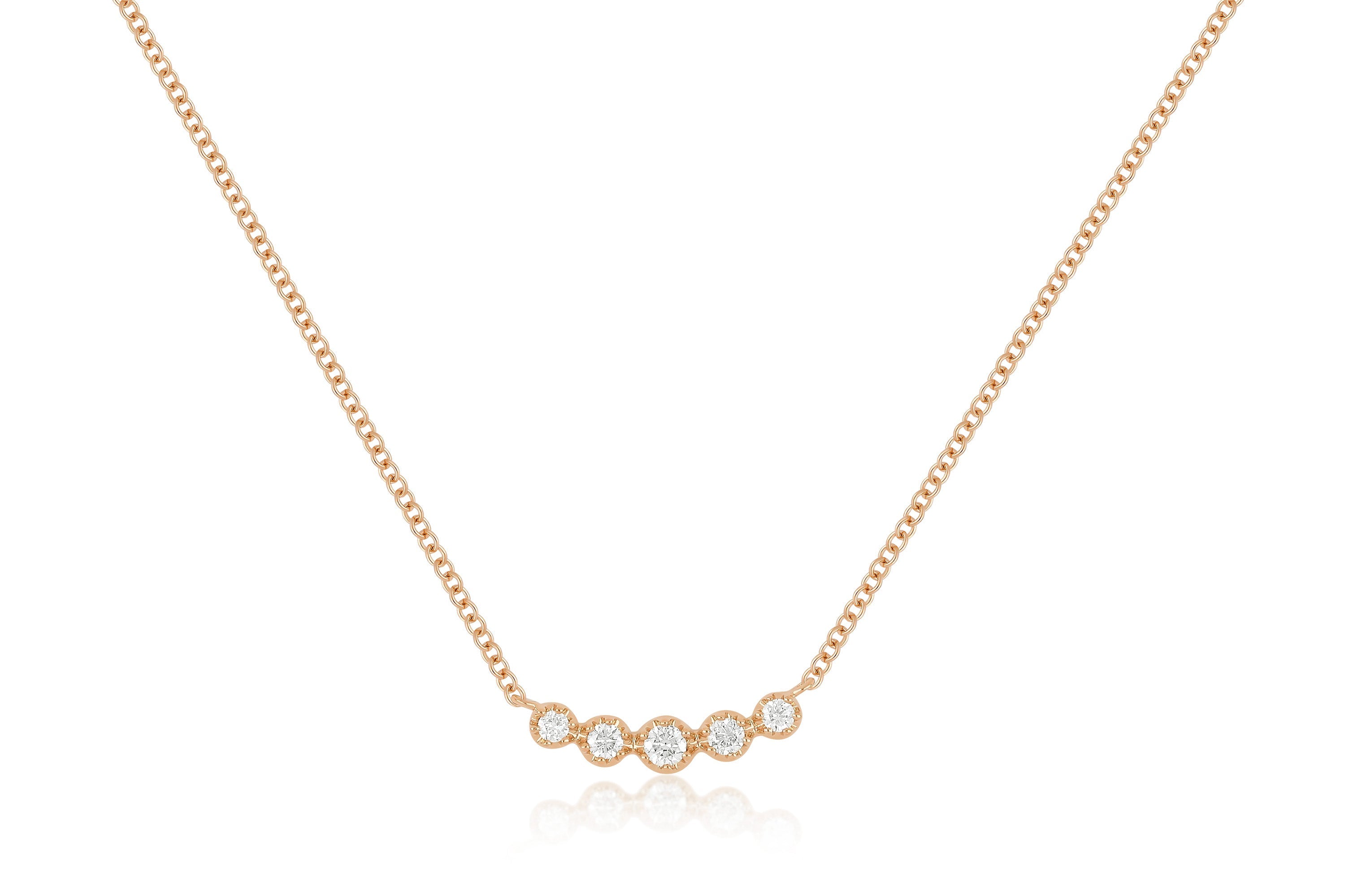 Diamond Crown Crescent Necklace
