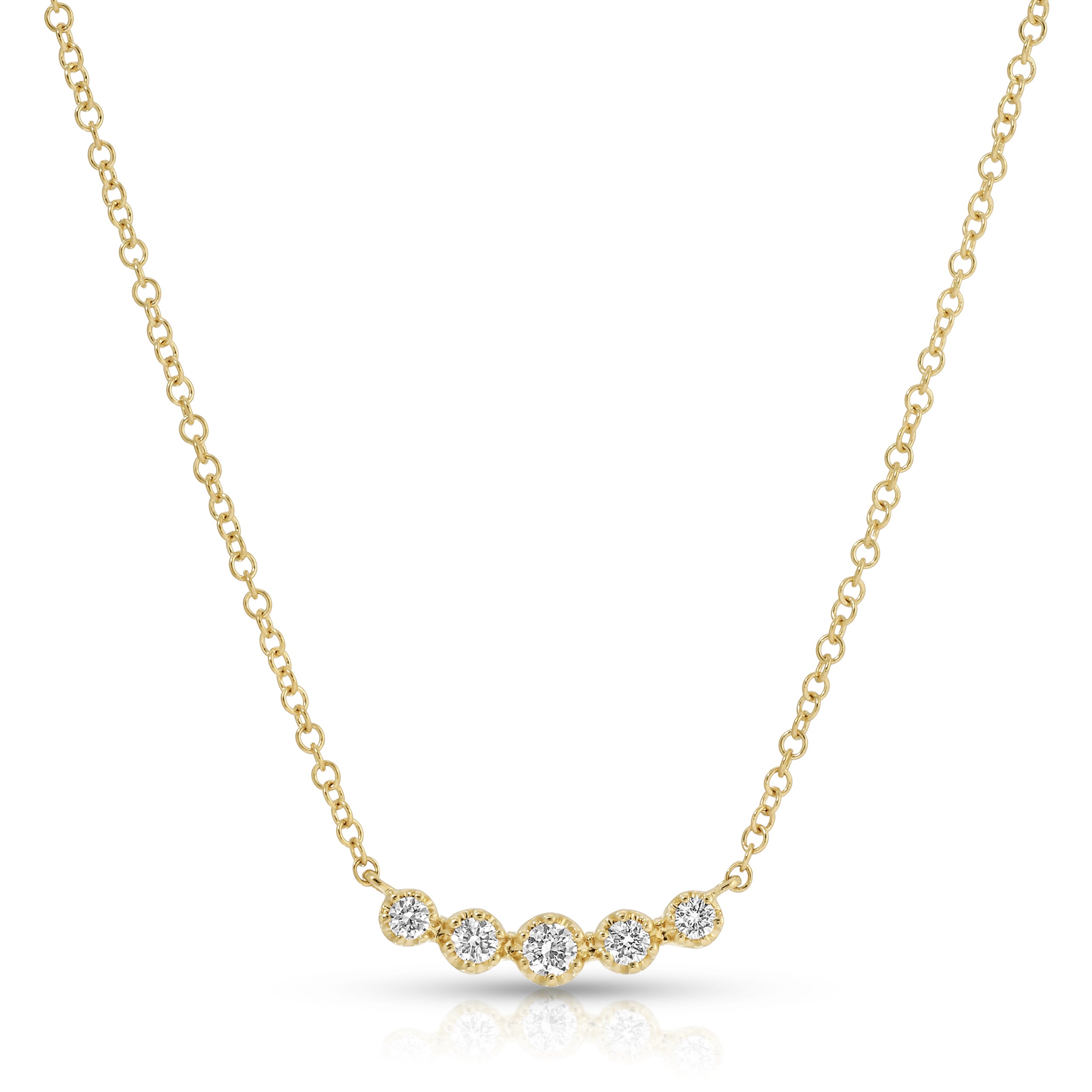 Diamond Crown Crescent Necklace