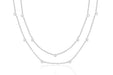 Diamond Crown Double Strand Necklace in white gold