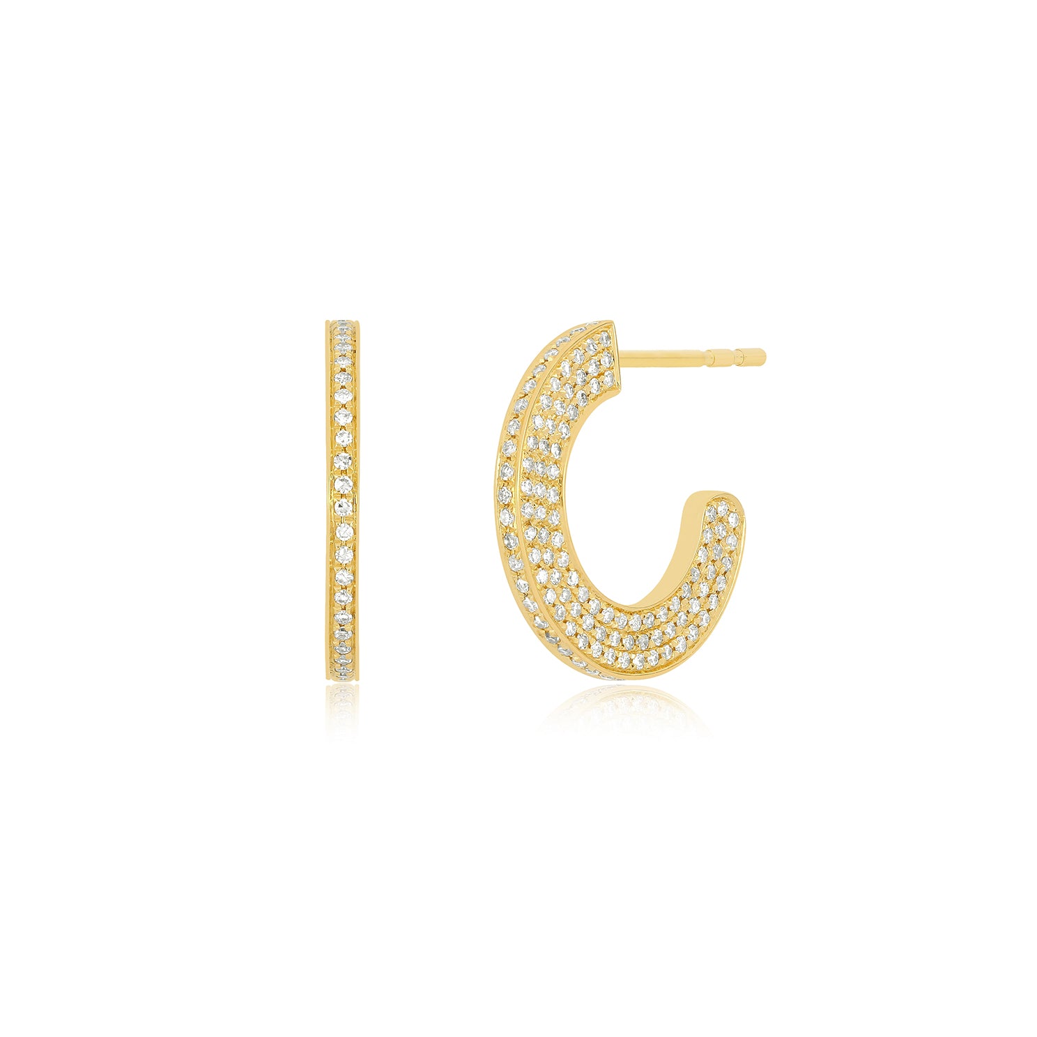 Diamond Harper Hoop Earrings in 14k yellow gold