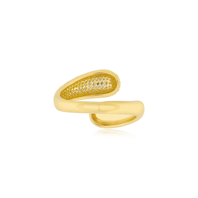 Diamond & Gold Jumbo Double Dome Ring